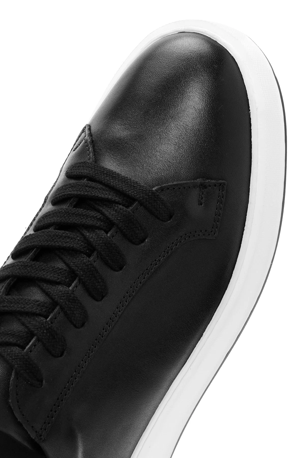 Erkek Siyah Bağcıklı Deri Sneaker - Image 10
