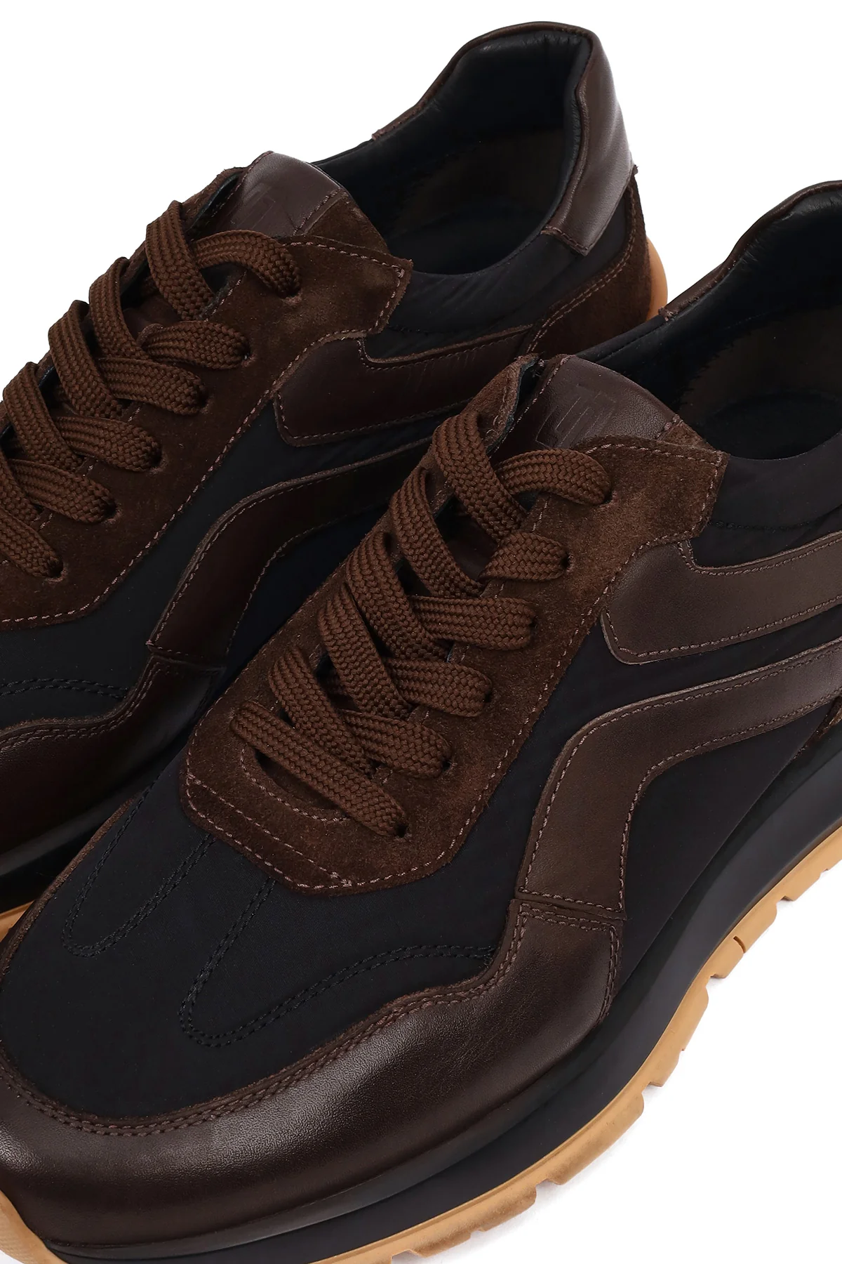 Erkek Siyah Bağcıklı Deri Sneaker - Image 10