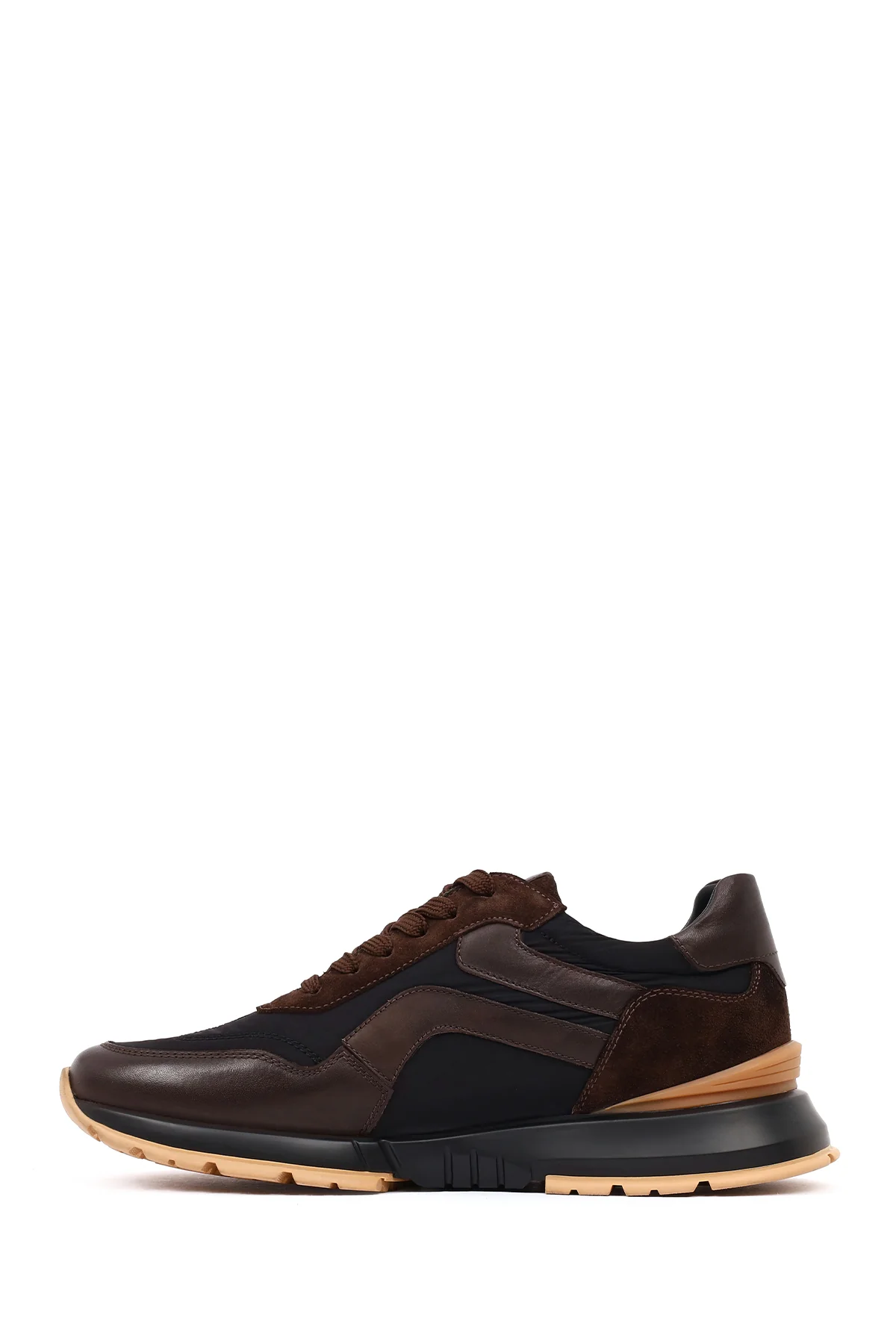 Erkek Siyah Bağcıklı Deri Sneaker - Image 2