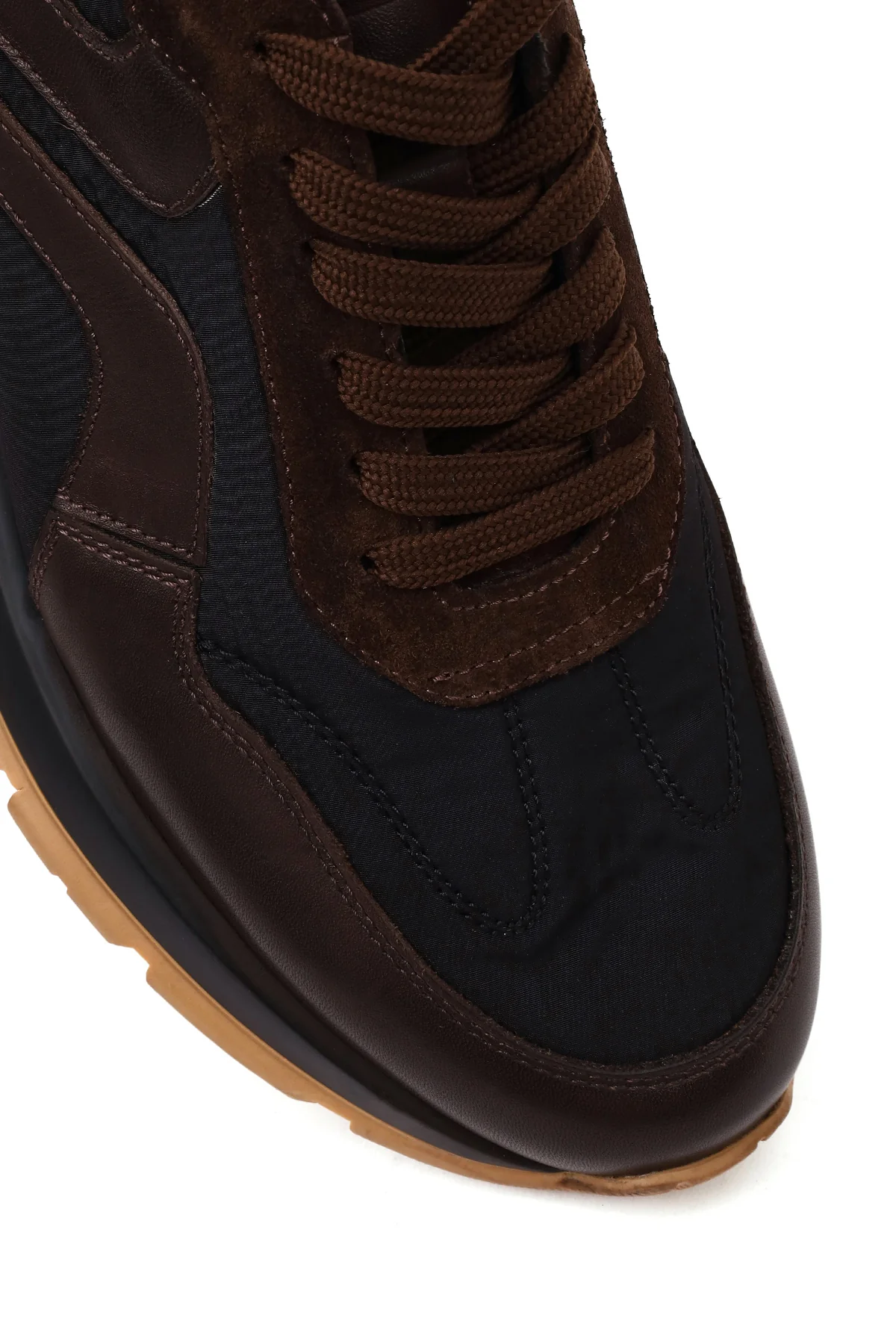 Erkek Siyah Bağcıklı Deri Sneaker - Image 9