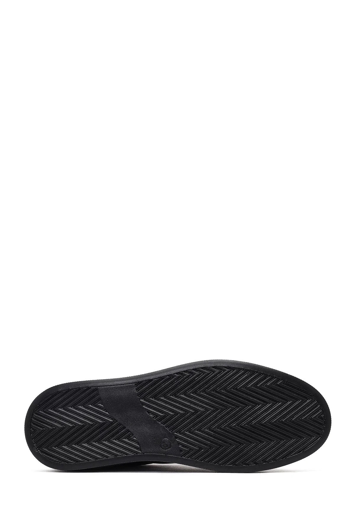 Erkek Siyah Bağcıklı Deri Sneaker - Image 4