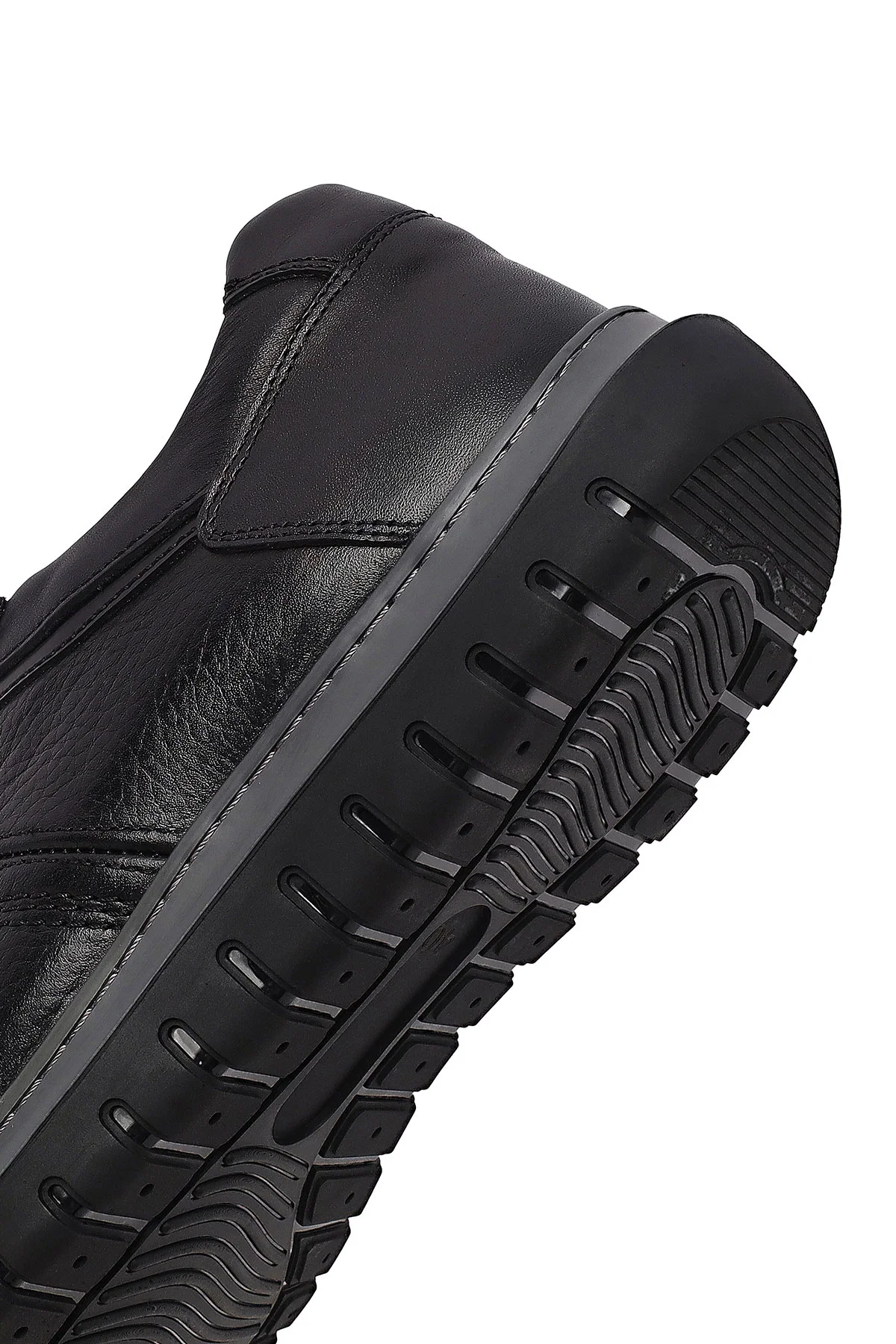 Erkek Siyah Bağcıklı Deri Sneaker - Image 9