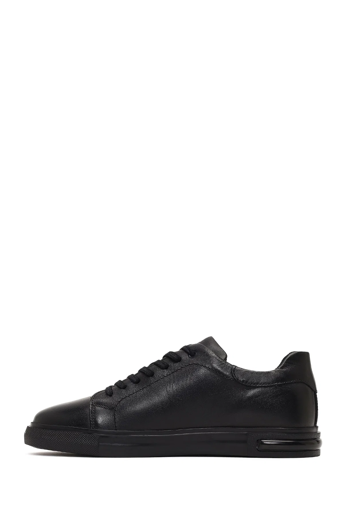 Erkek Siyah Bağcıklı Deri Sneaker - Image 2