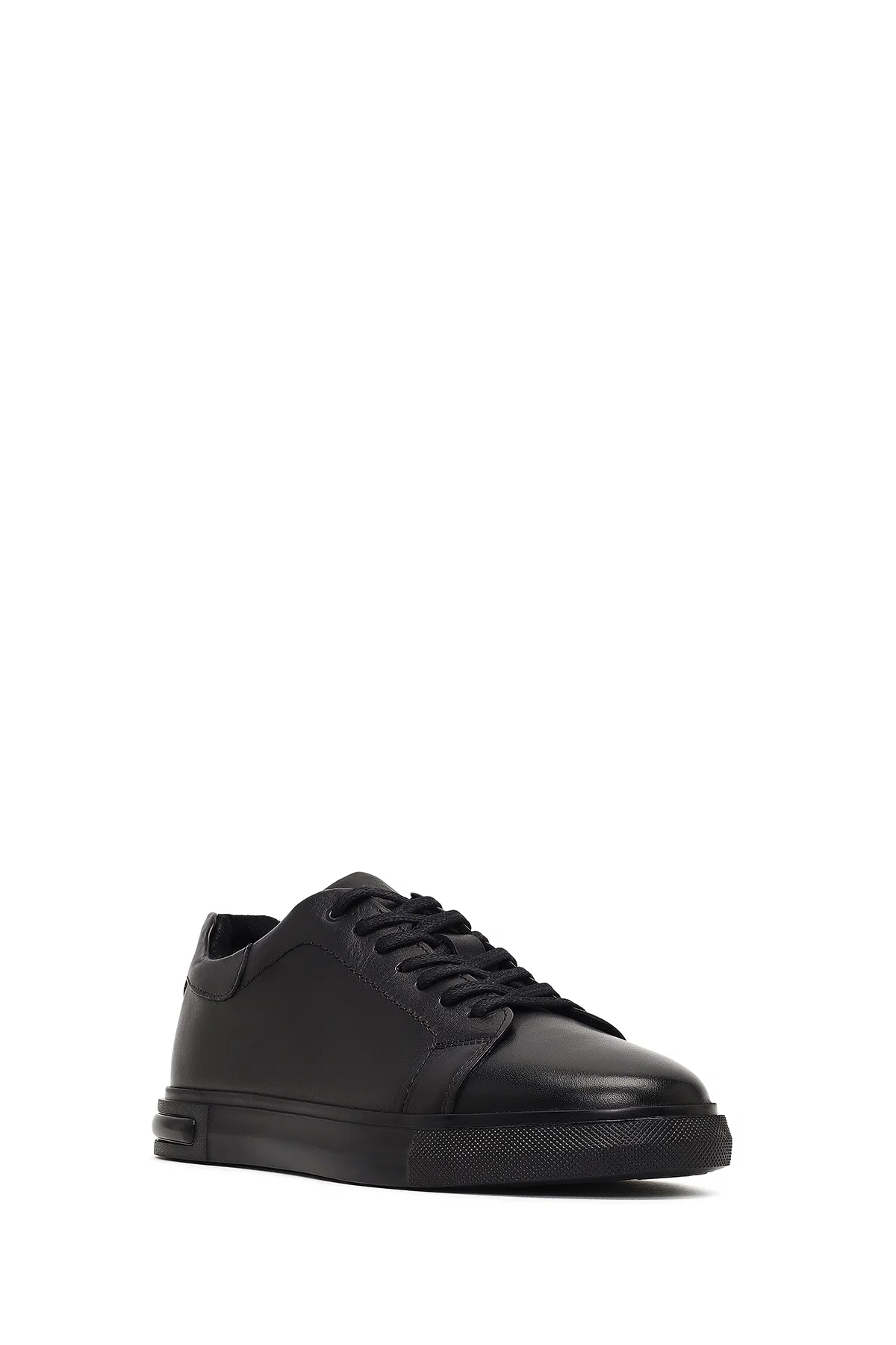 Erkek Siyah Bağcıklı Deri Sneaker - Image 6