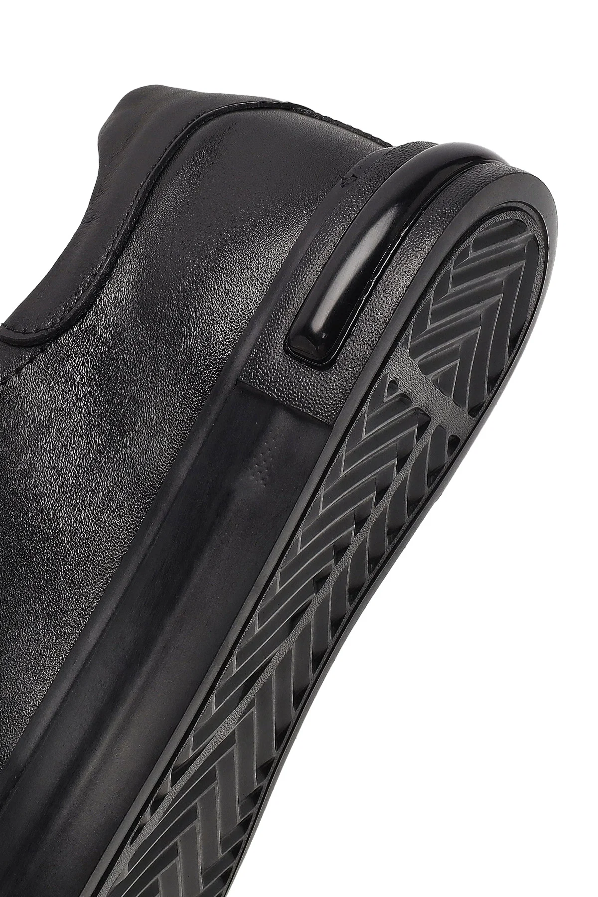 Erkek Siyah Bağcıklı Deri Sneaker - Image 8