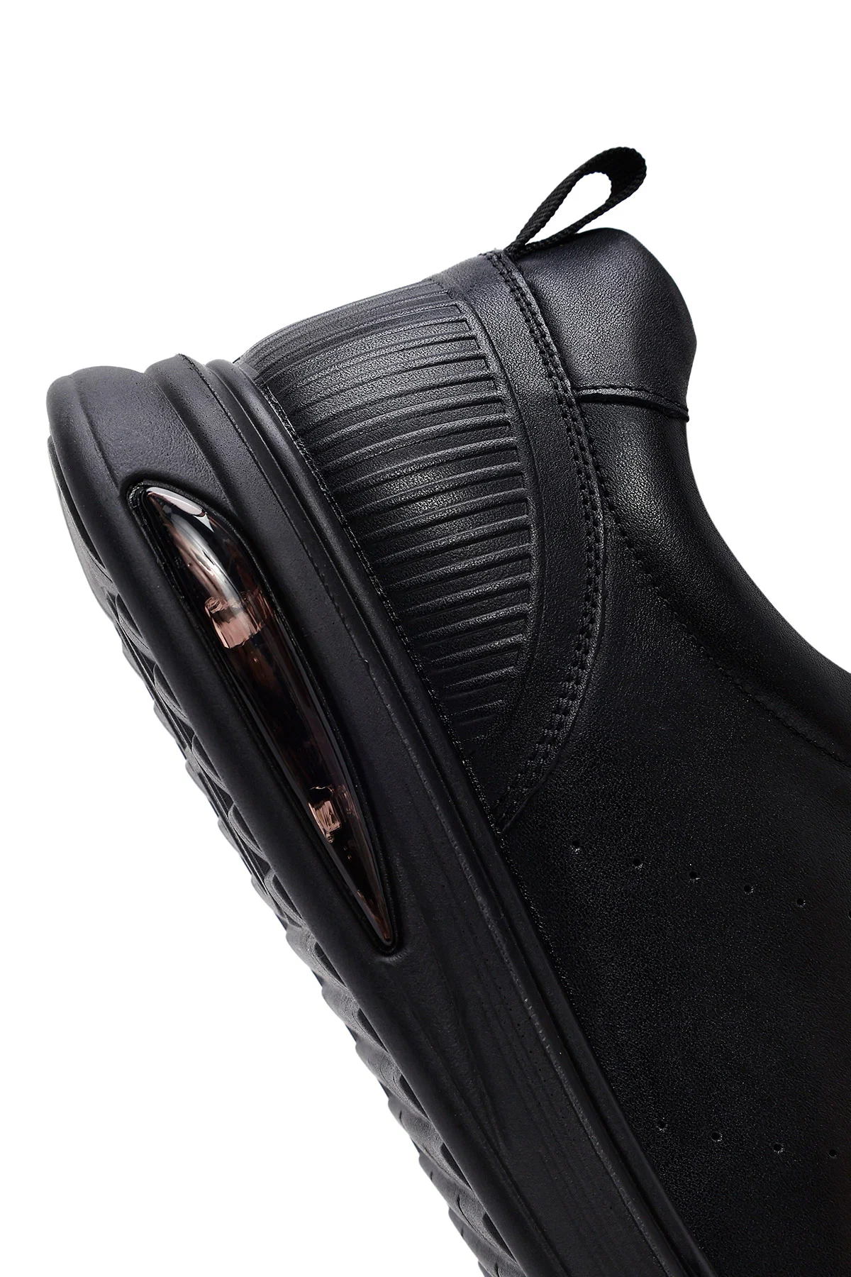 Erkek Siyah Bağcıklı Deri Sneaker - Image 10