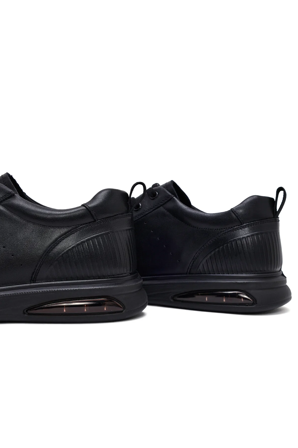 Erkek Siyah Bağcıklı Deri Sneaker - Image 11