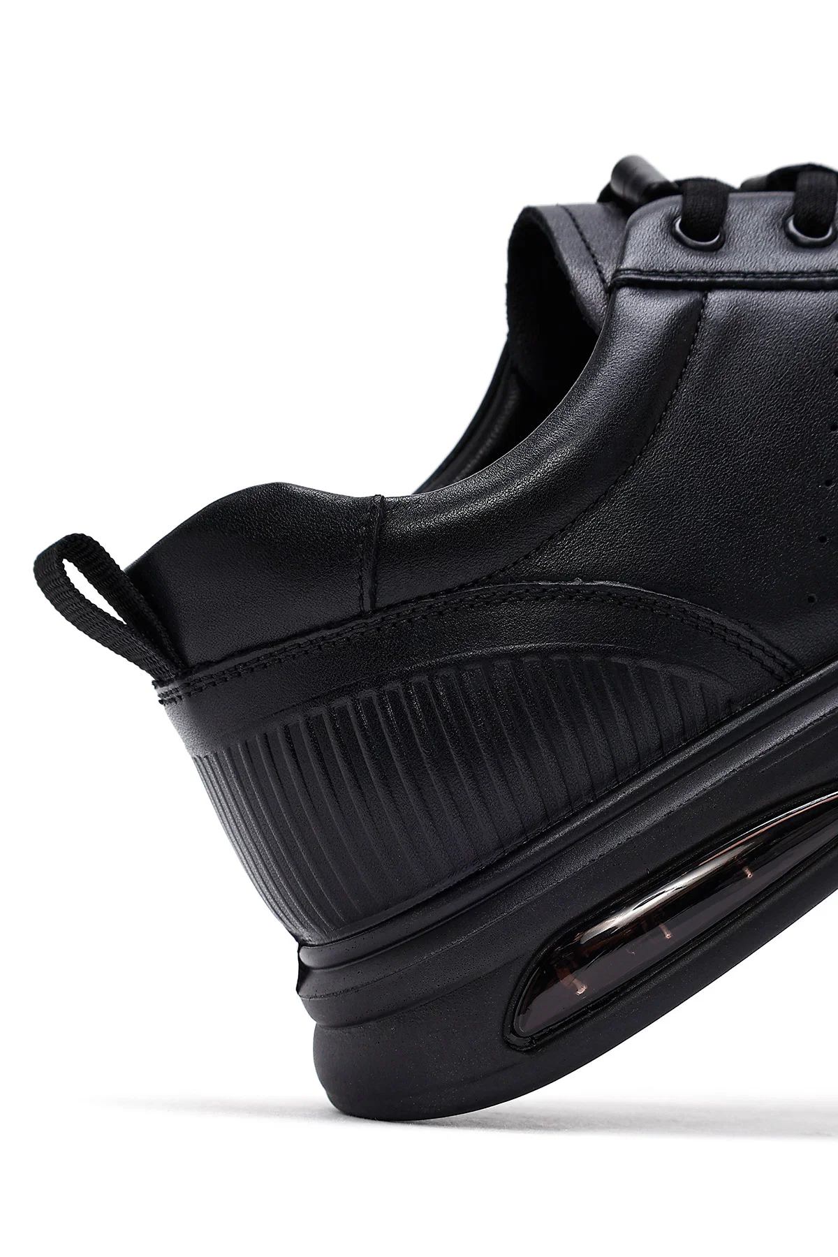 Erkek Siyah Bağcıklı Deri Sneaker - Image 9