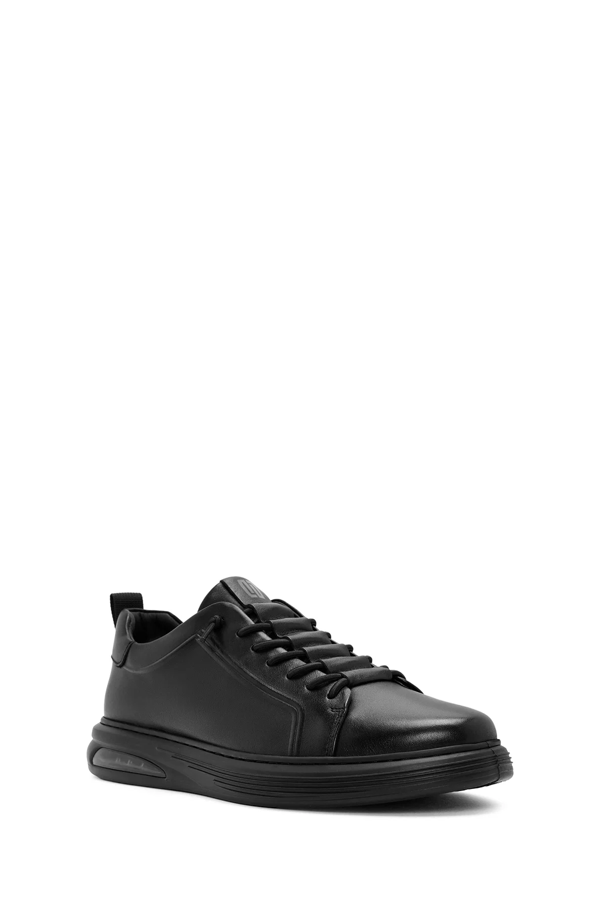 Erkek Siyah Bağcıklı Deri Sneaker - Image 6