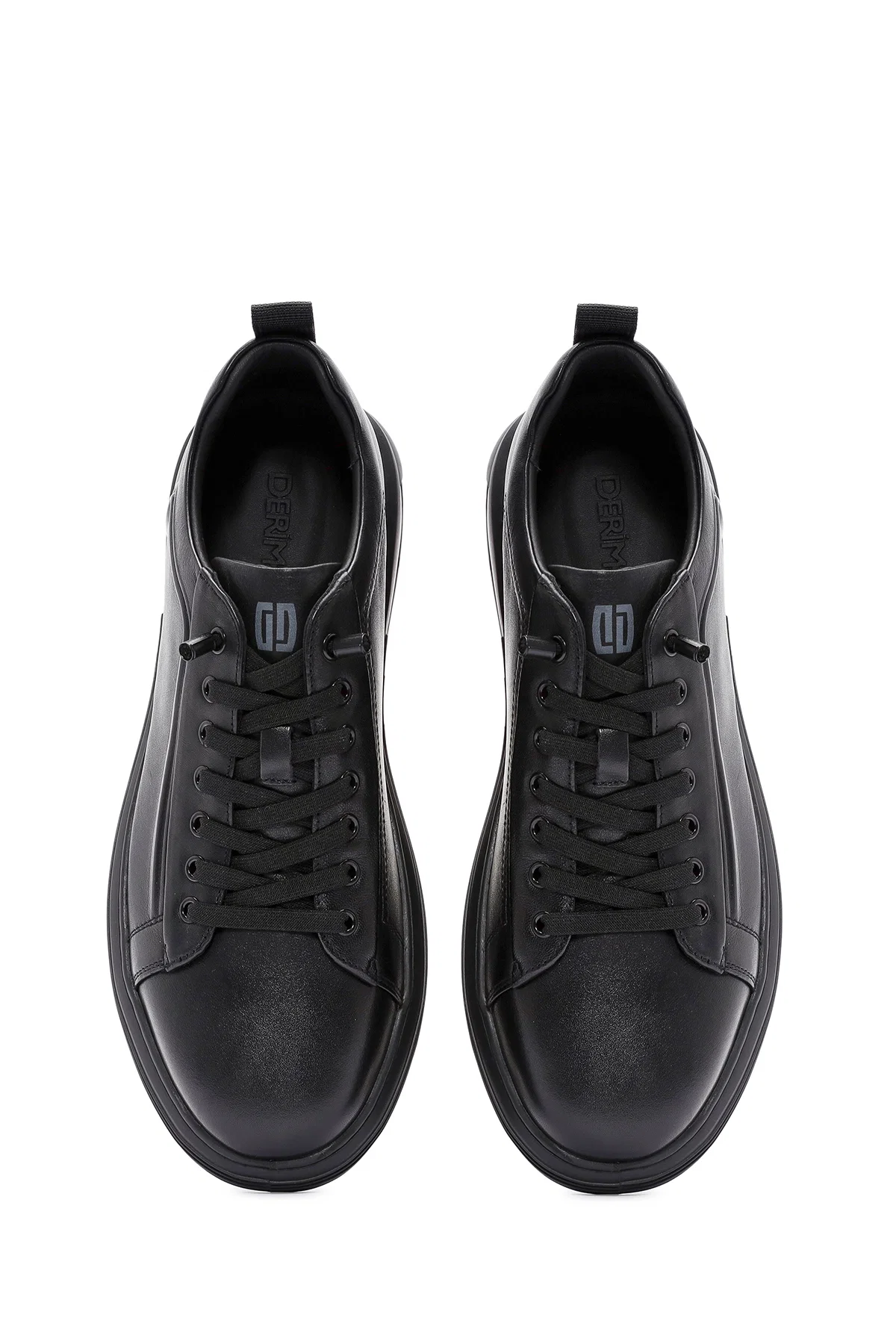 Erkek Siyah Bağcıklı Deri Sneaker - Image 7