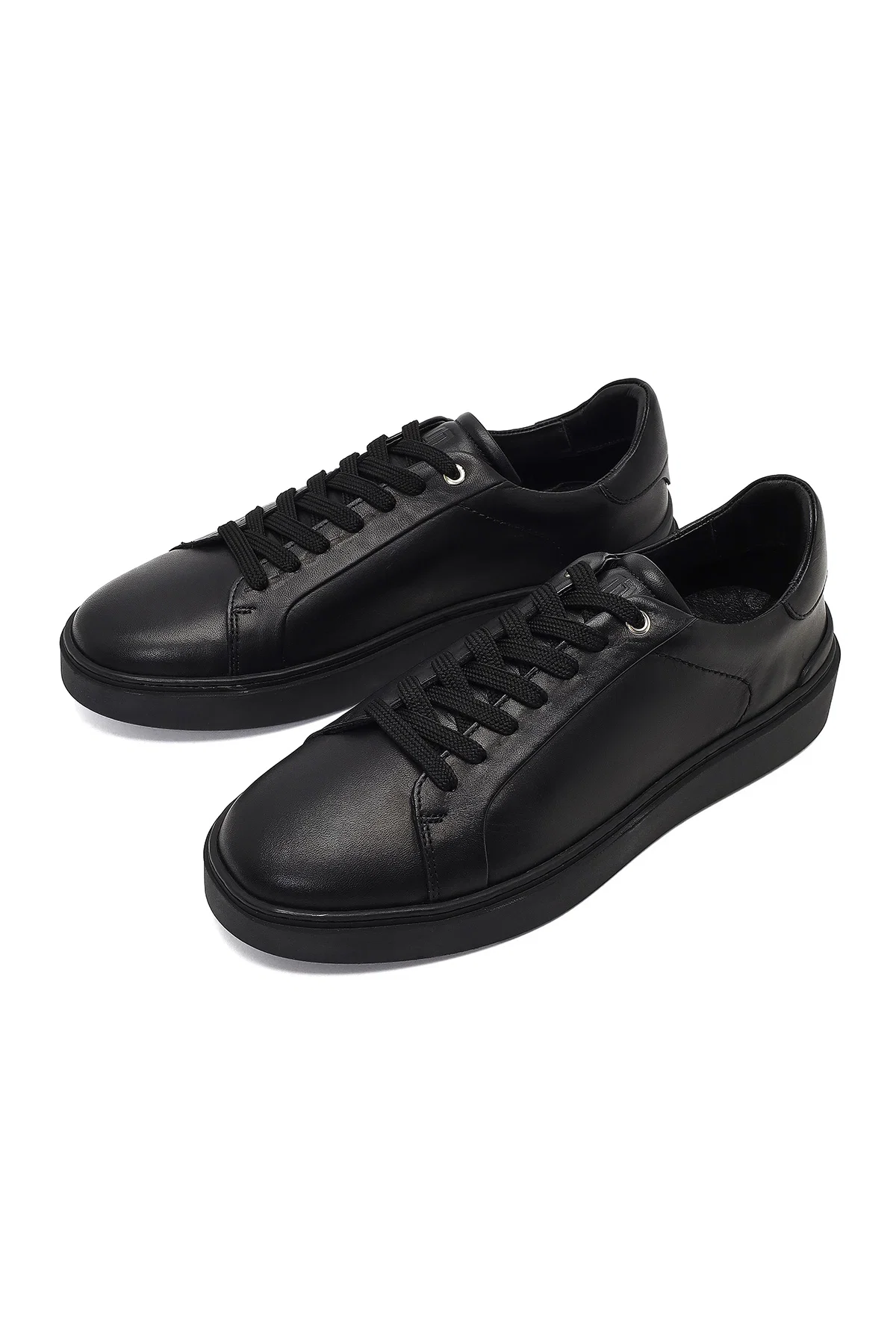 Erkek Siyah Bağcıklı Deri Sneaker - Image 10