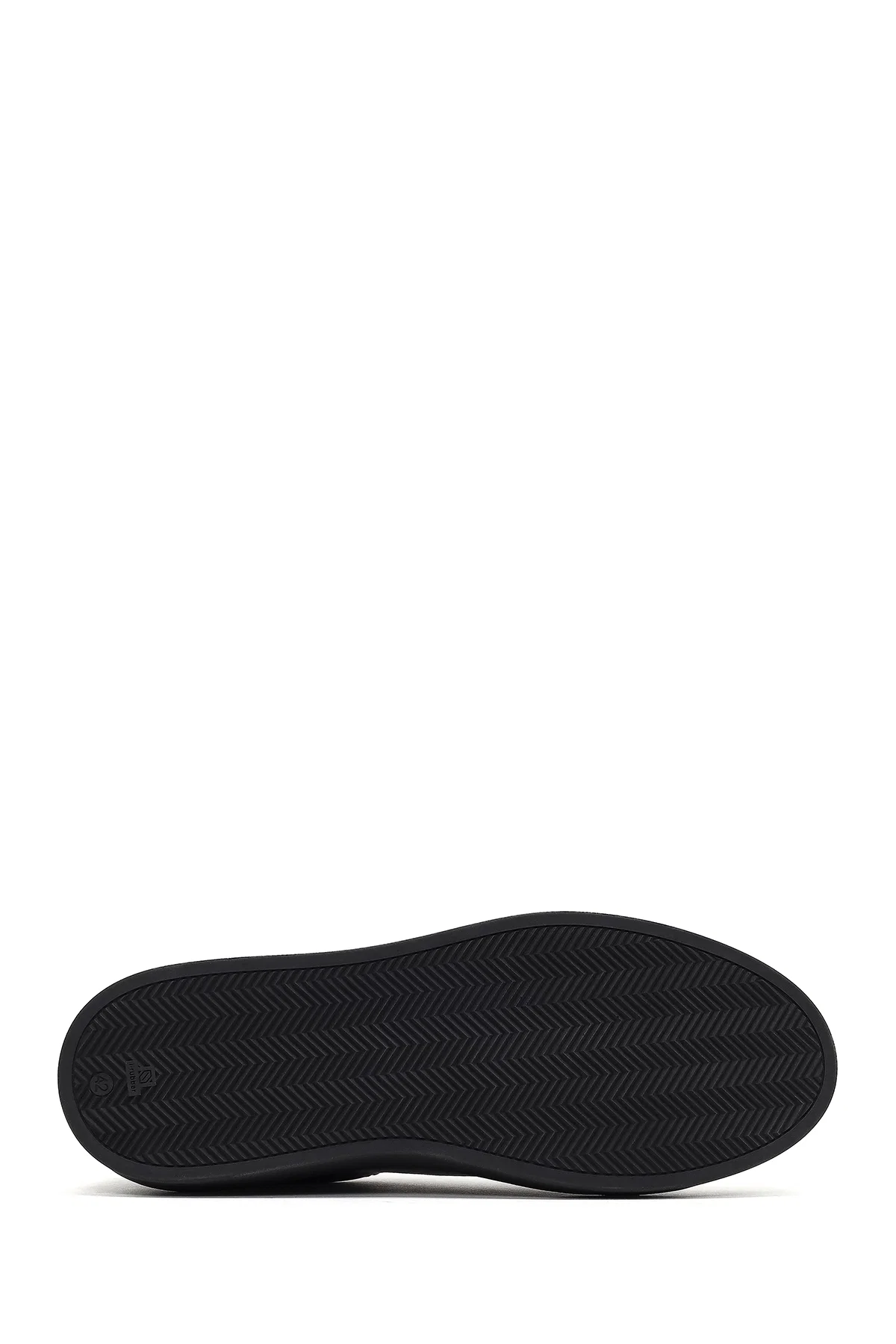Erkek Siyah Bağcıklı Deri Sneaker - Image 4