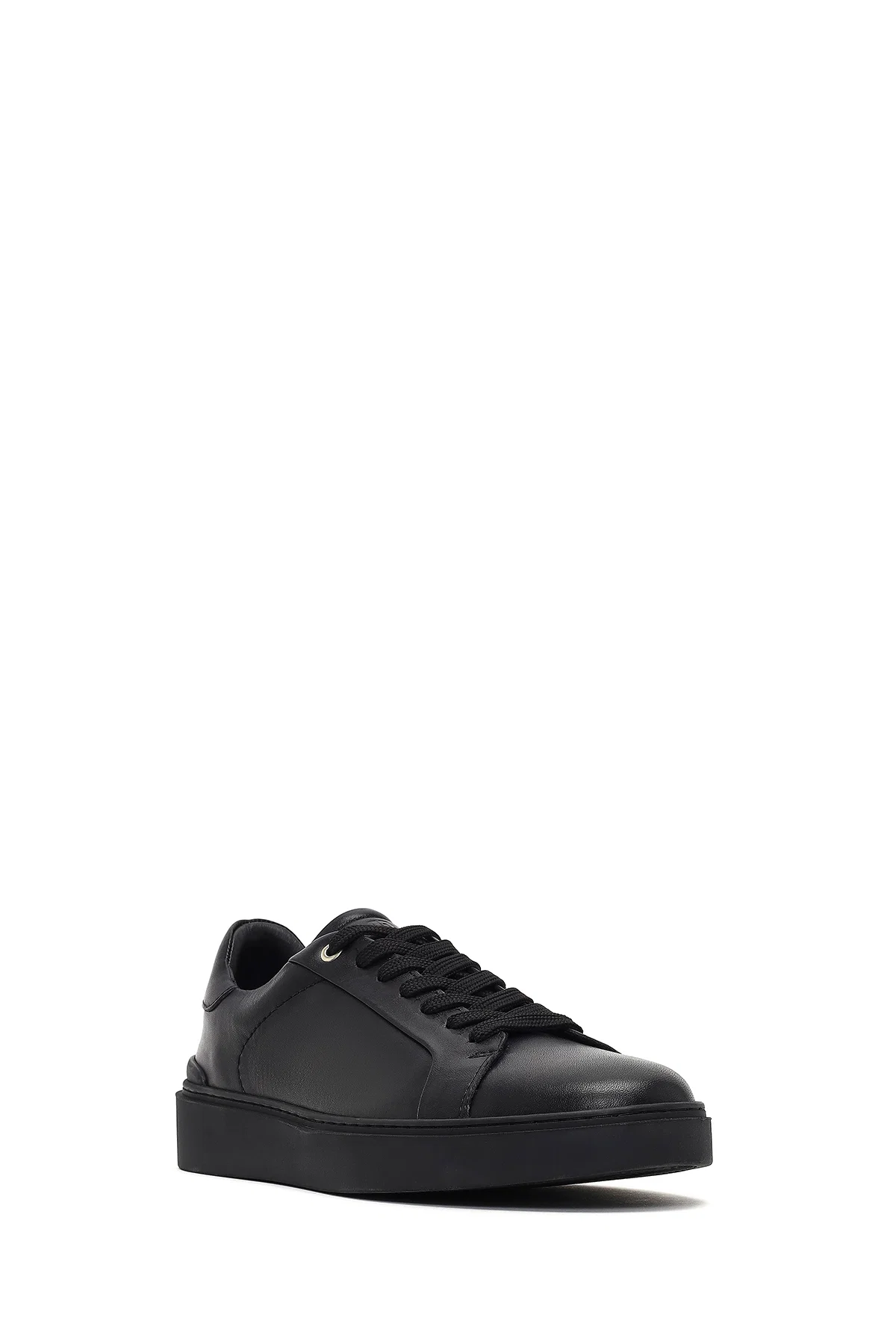 Erkek Siyah Bağcıklı Deri Sneaker - Image 6