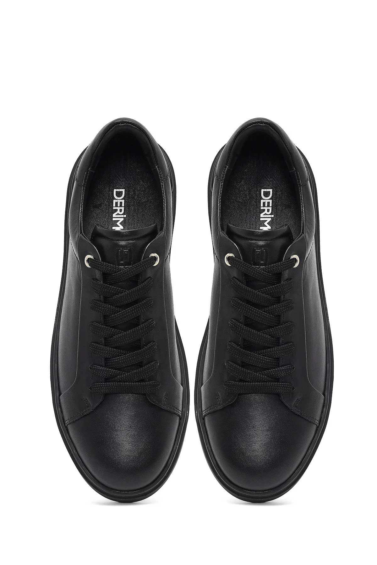 Erkek Siyah Bağcıklı Deri Sneaker - Image 7