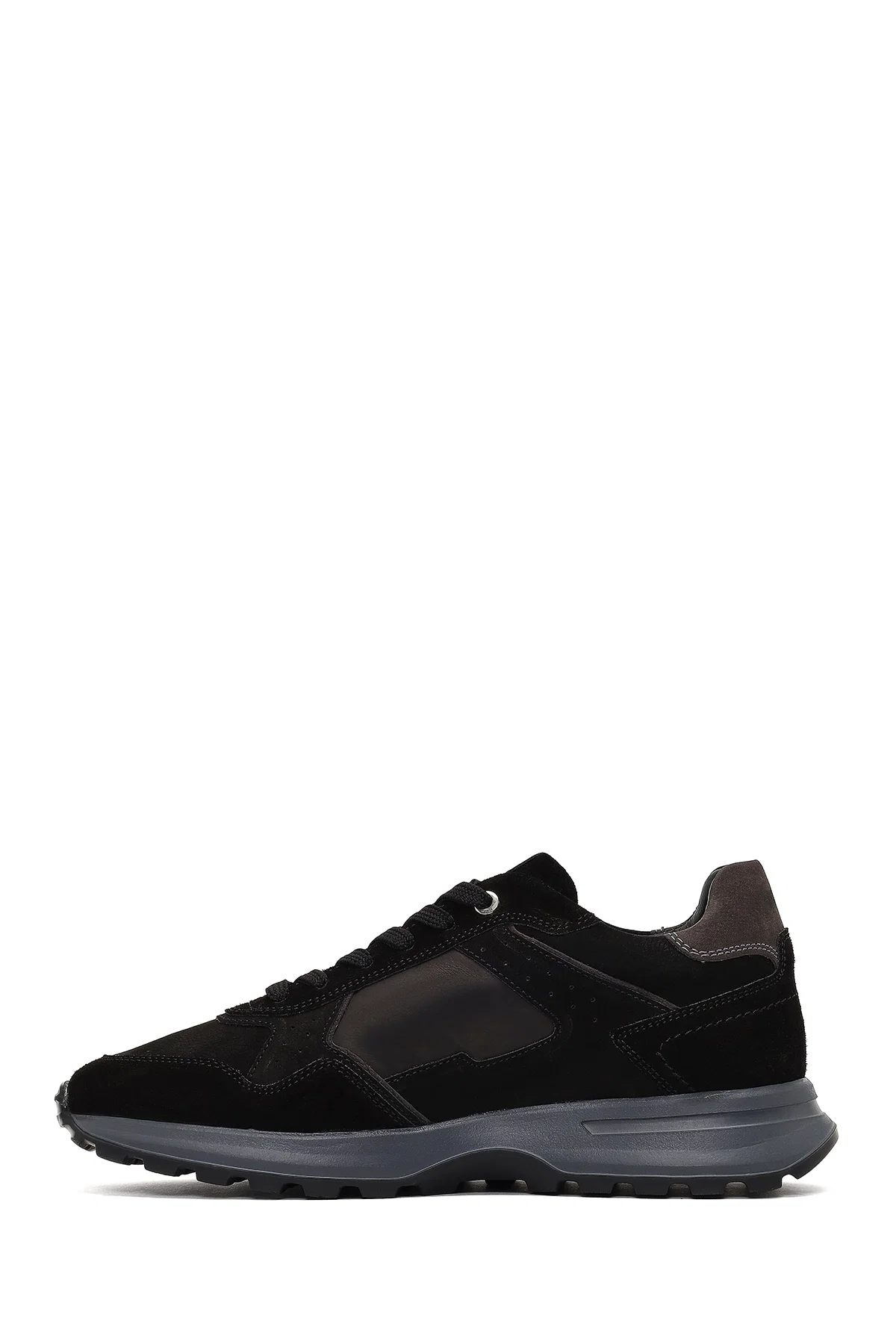 Erkek Siyah Bağcıklı Deri Sneaker - Image 2