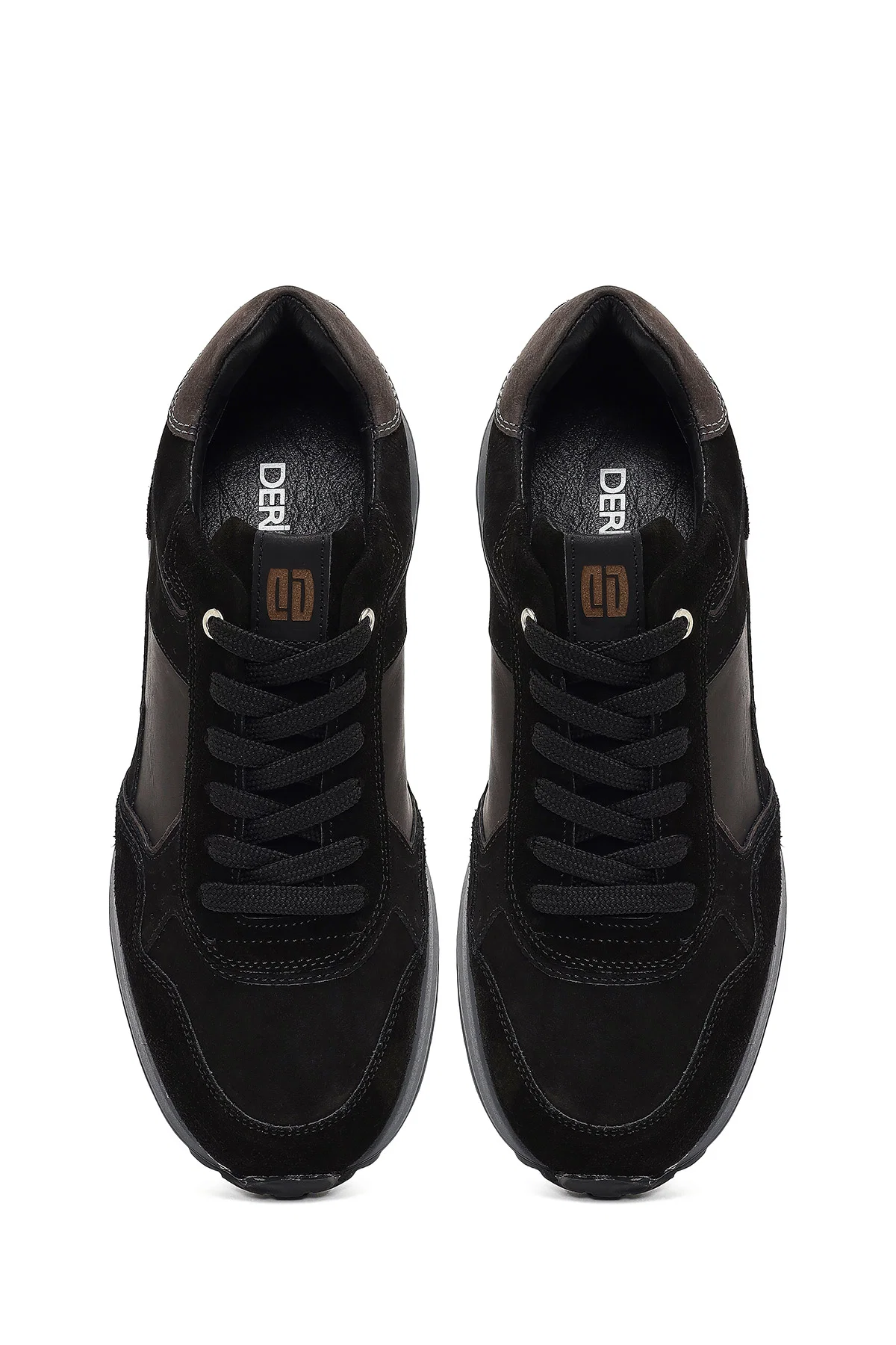 Erkek Siyah Bağcıklı Deri Sneaker - Image 7