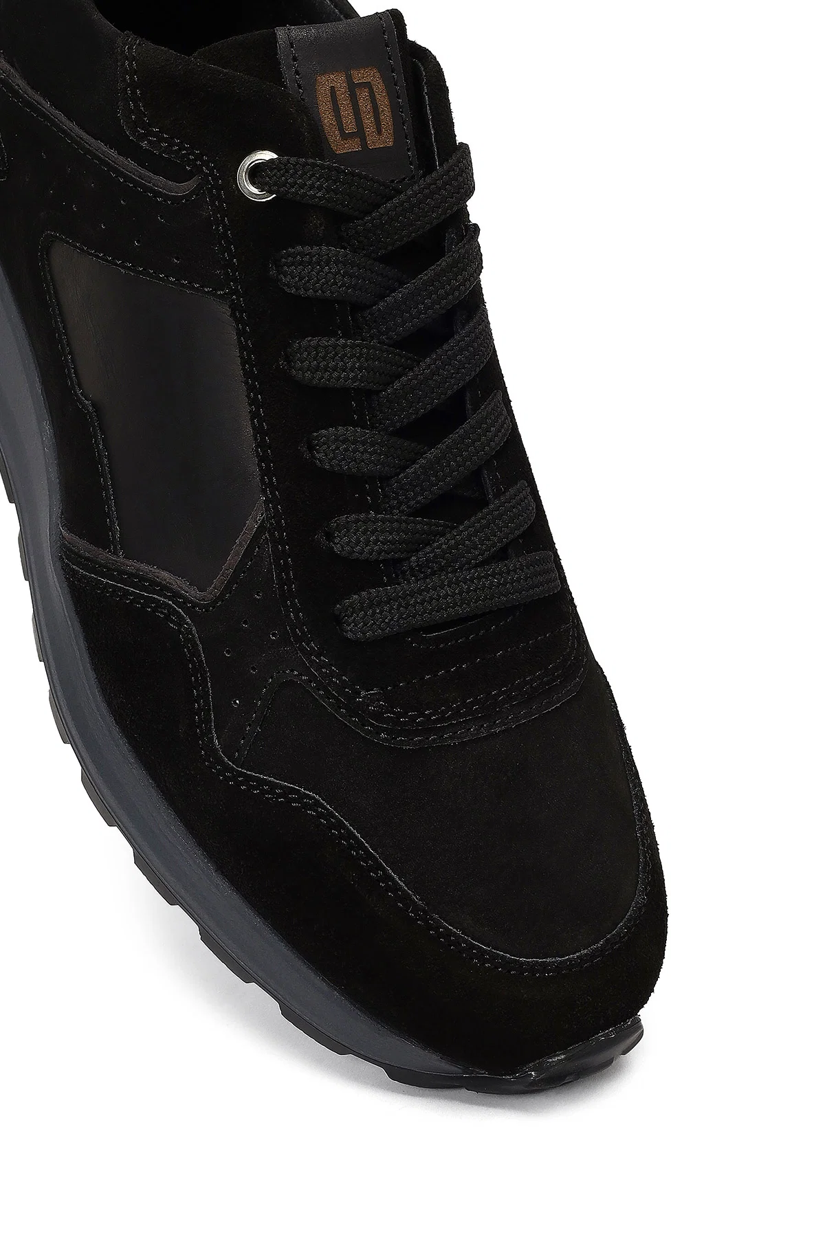 Erkek Siyah Bağcıklı Deri Sneaker - Image 9