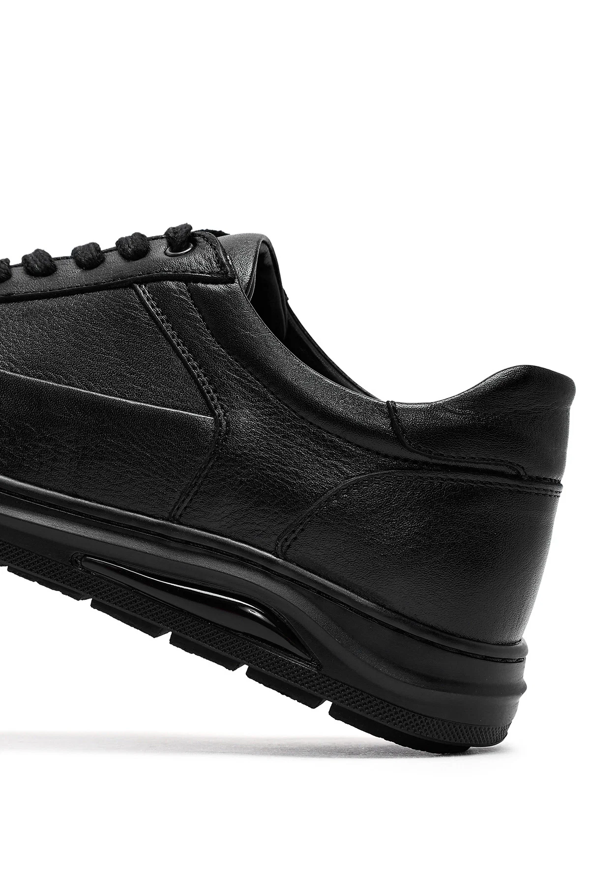 Erkek Siyah Bağcıklı Deri Sneaker - Image 11