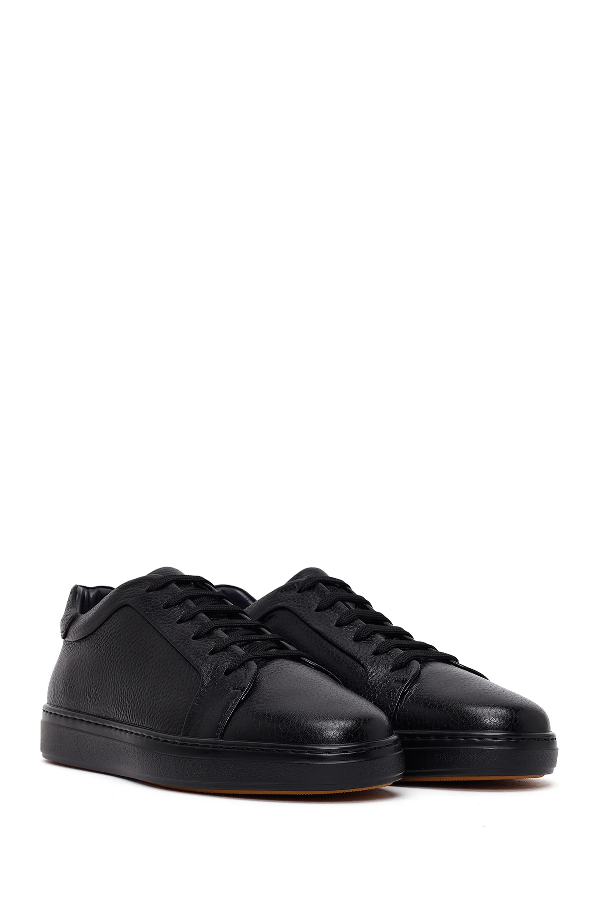 Erkek Siyah Bağcıklı Deri Sneaker - Image 2