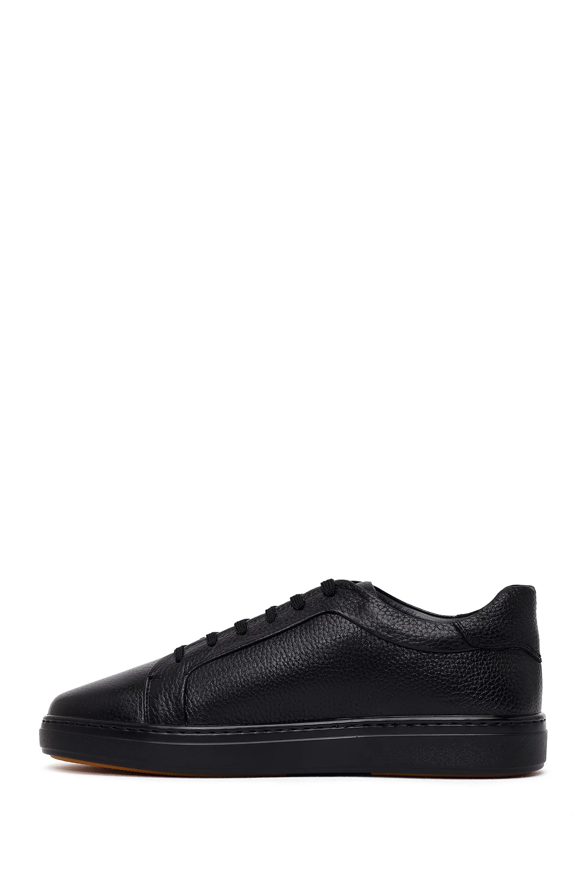 Erkek Siyah Bağcıklı Deri Sneaker - Image 3