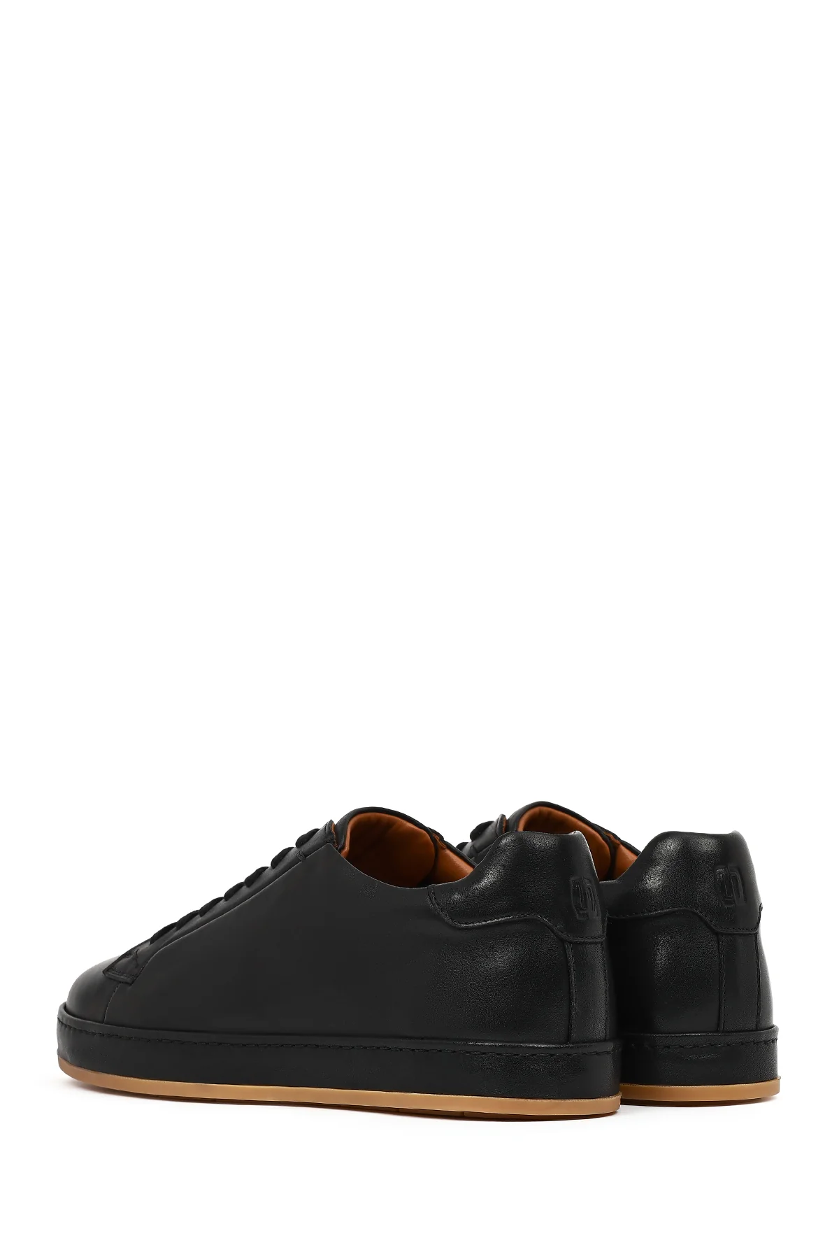 Erkek Siyah Bağcıklı Deri Sneaker - Image 6