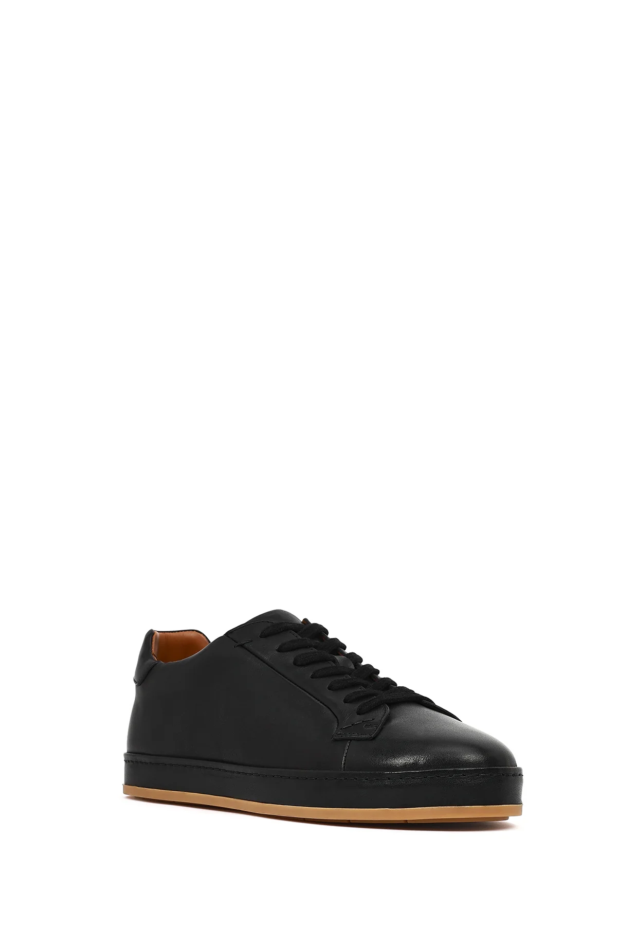 Erkek Siyah Bağcıklı Deri Sneaker - Image 7
