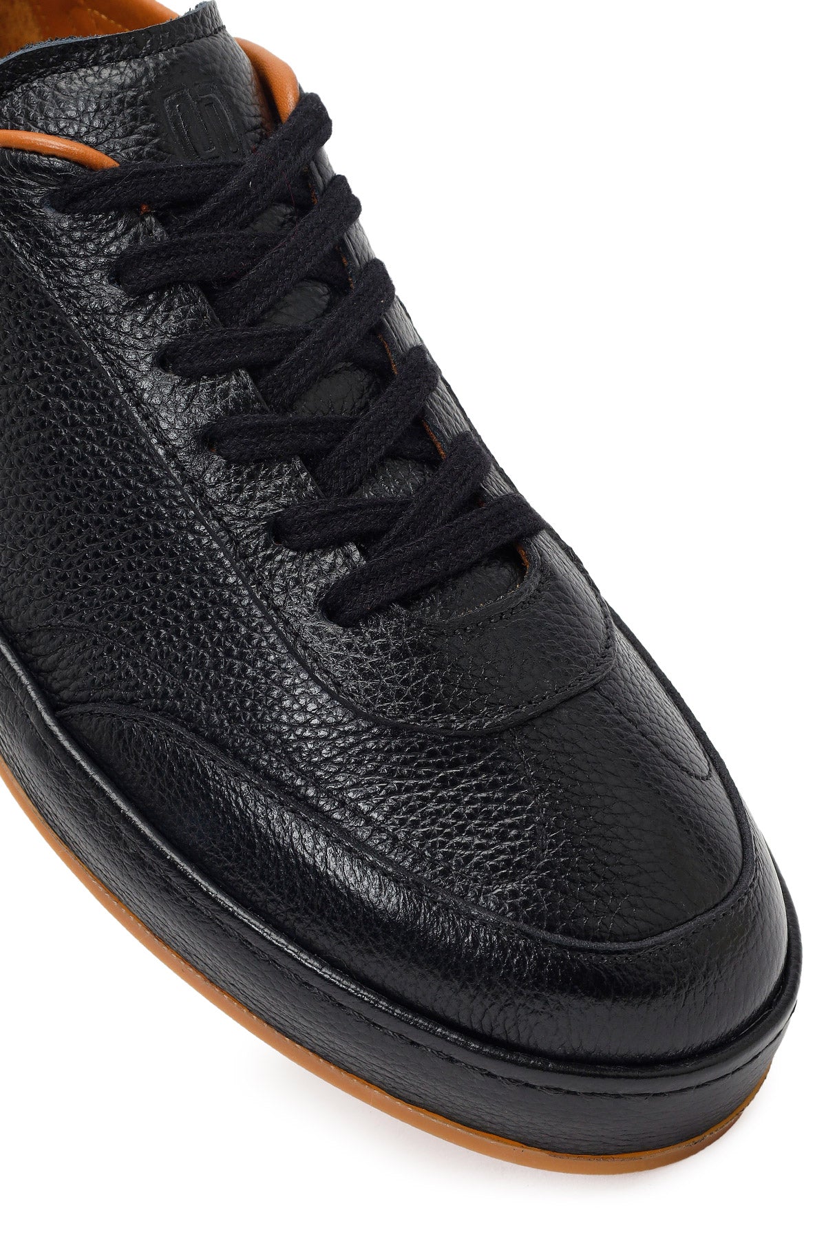 Erkek Siyah Bağcıklı Deri Sneaker - Image 9