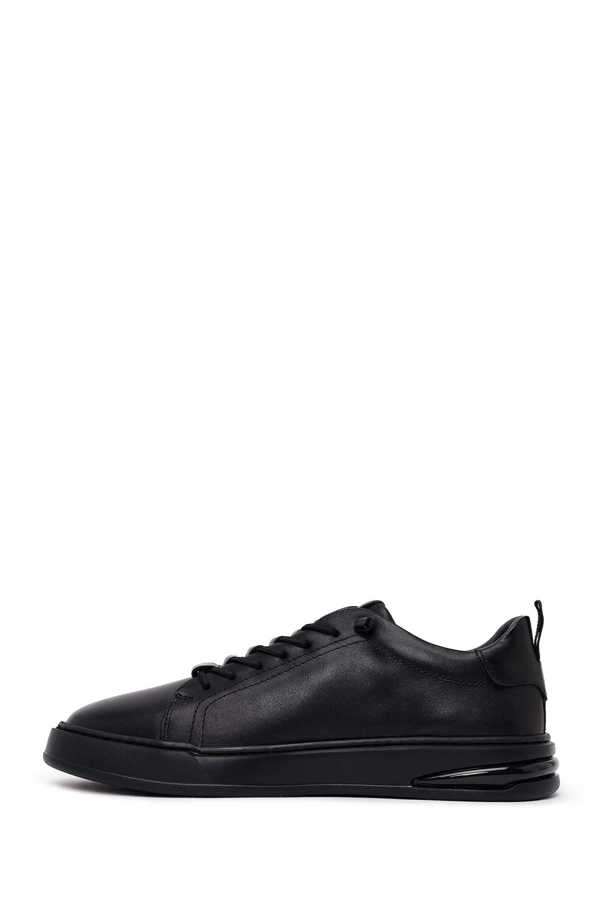 Erkek Siyah Bağcıklı Deri Sneaker - Image 3