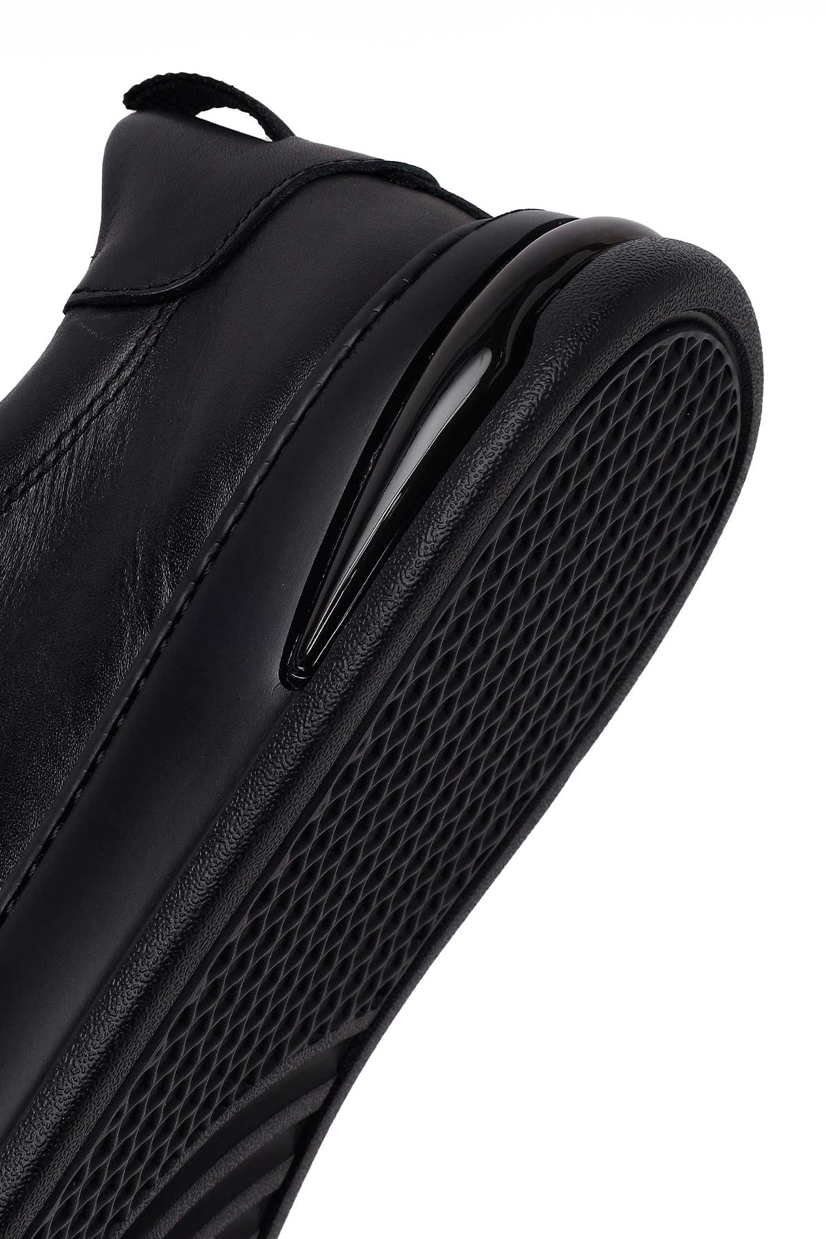 Erkek Siyah Bağcıklı Deri Sneaker - Image 8