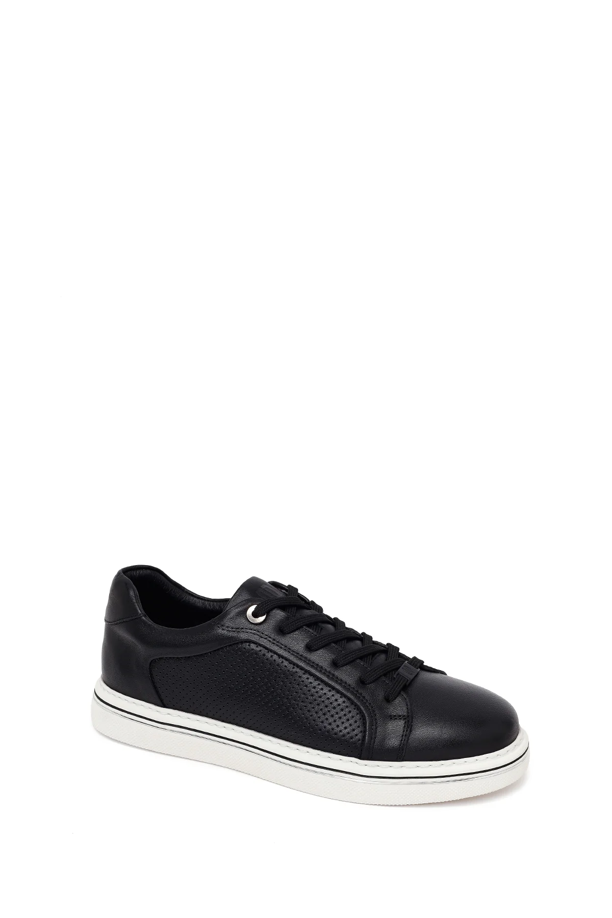 Erkek Siyah Bağcıklı Deri Sneaker - Image 7