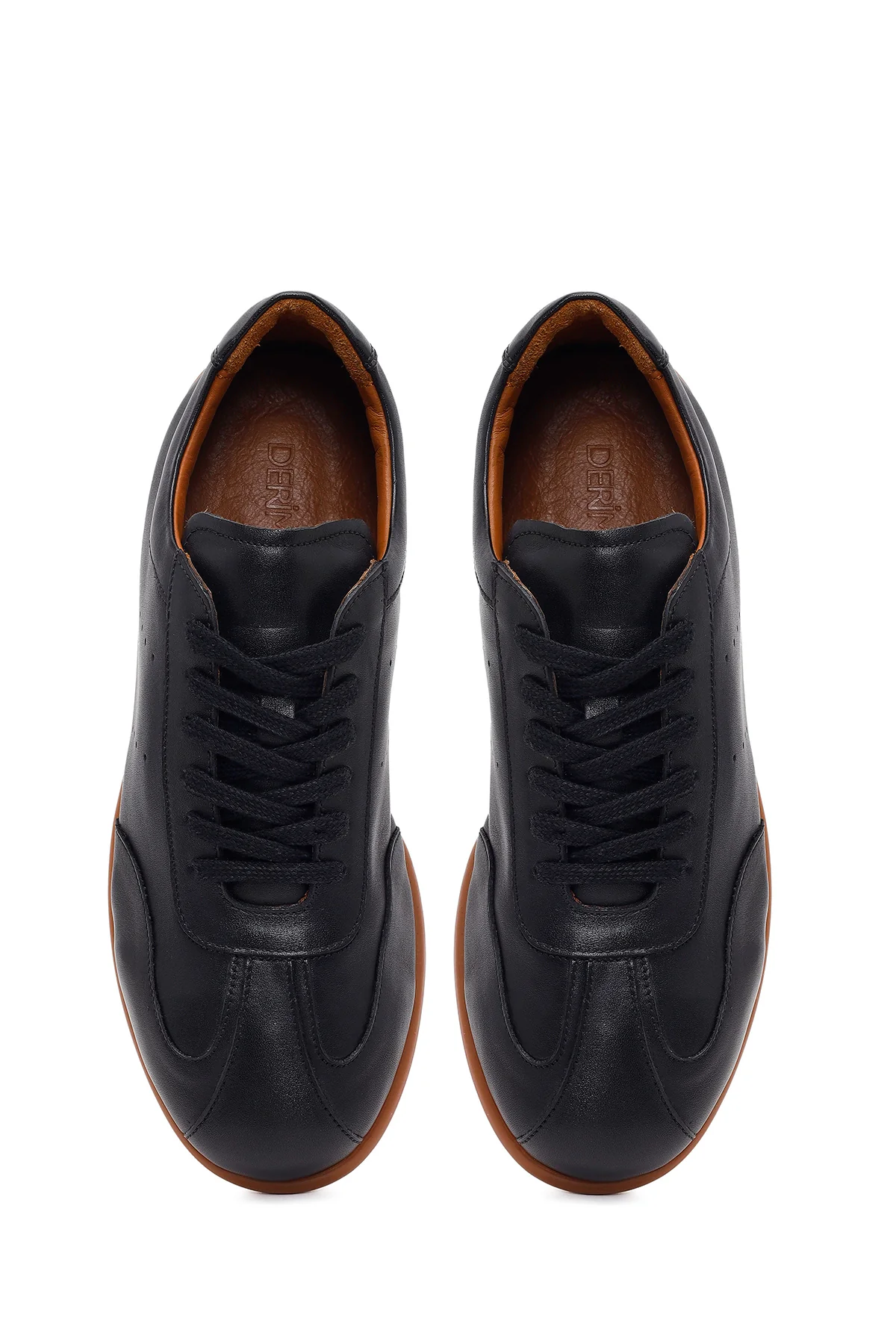 Erkek Siyah Bağcıklı Deri Sneaker - Image 4