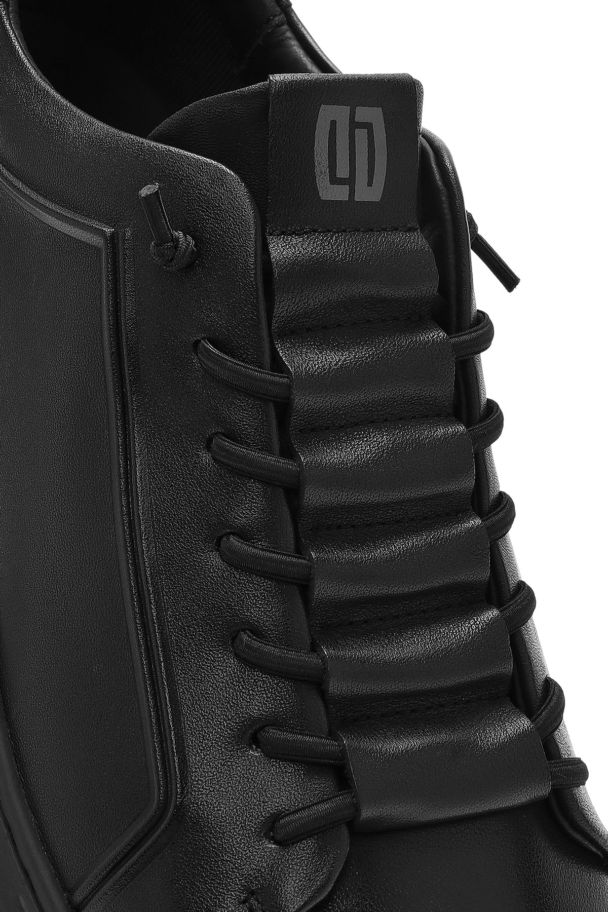 Erkek Siyah Bağcıklı Deri Sneaker - Image 8