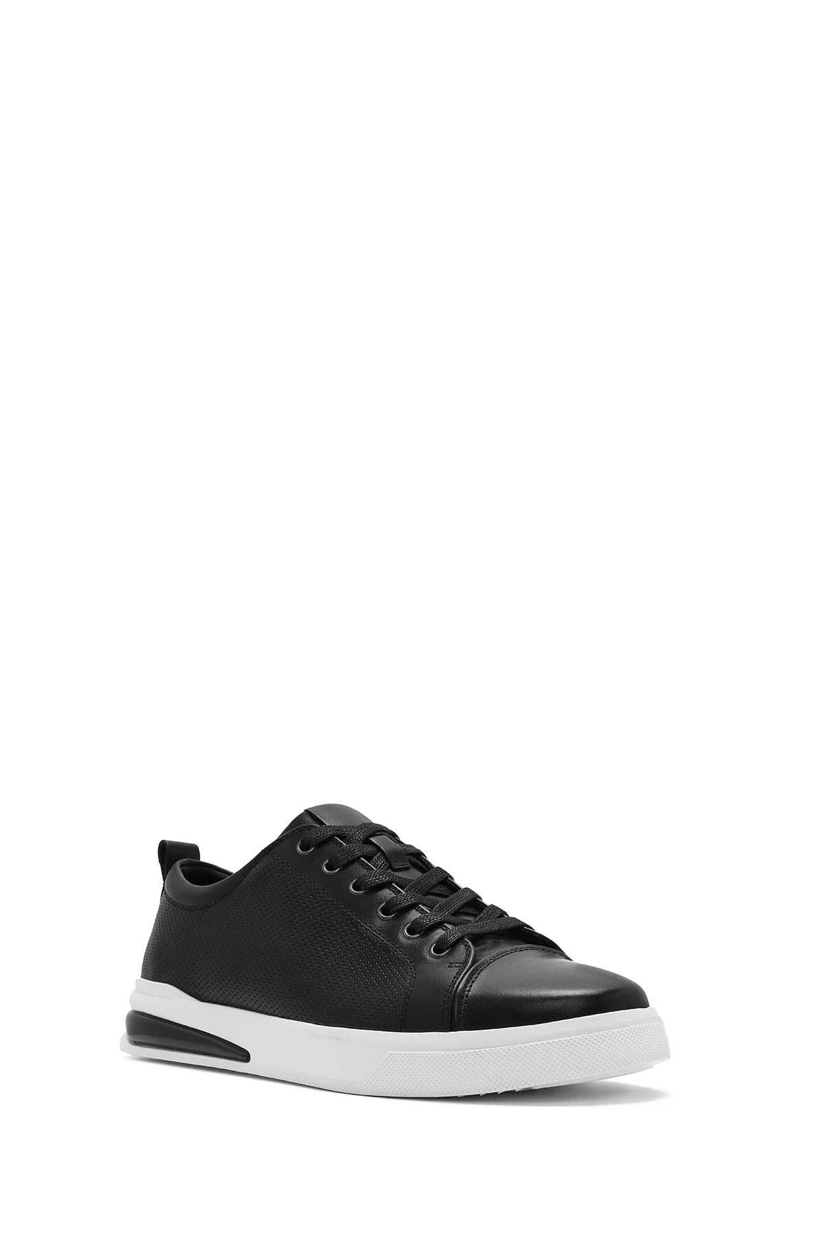 Erkek Siyah Bağcıklı Deri Sneaker - Image 7