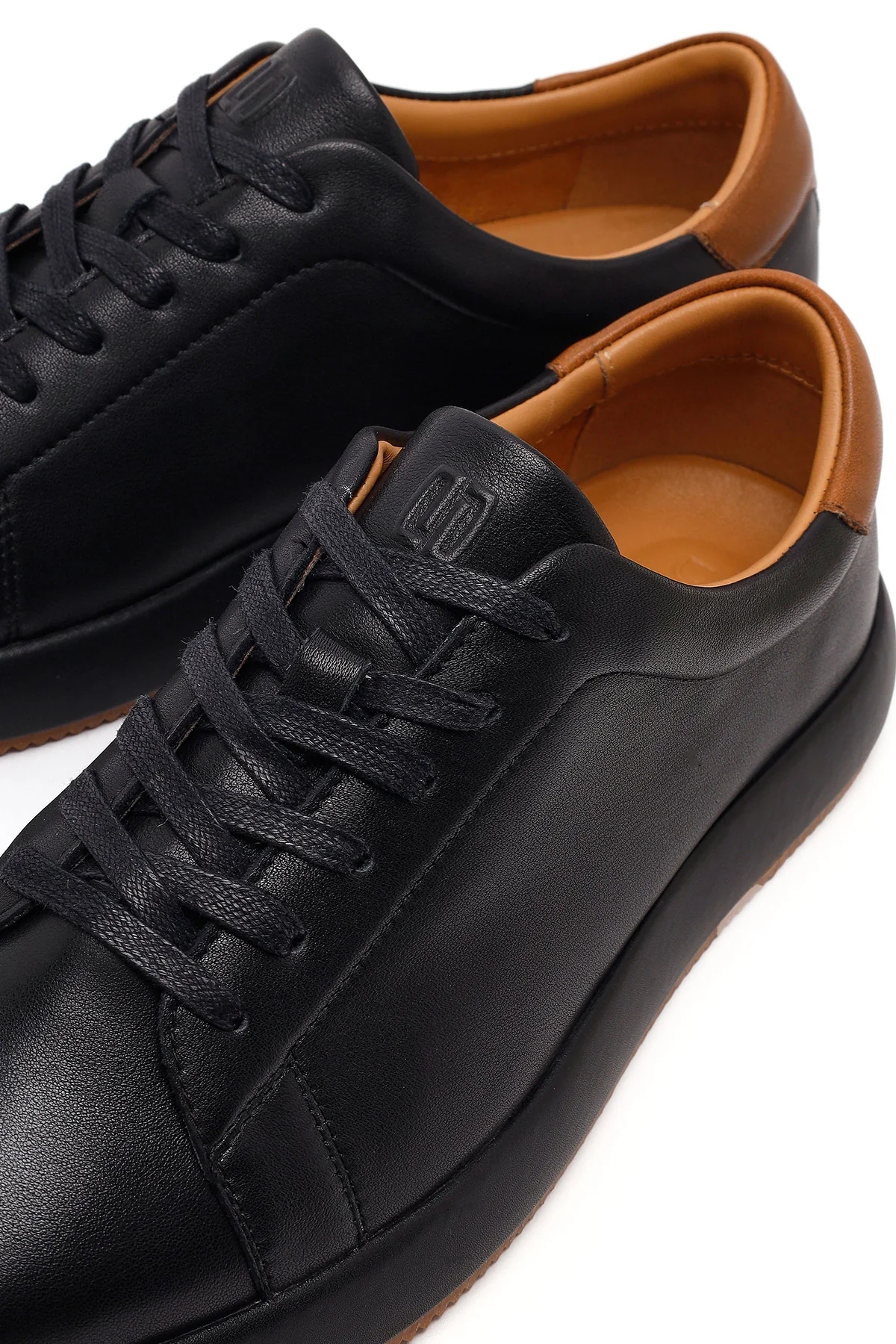 Erkek Siyah Bağcıklı Deri Sneaker - Image 10