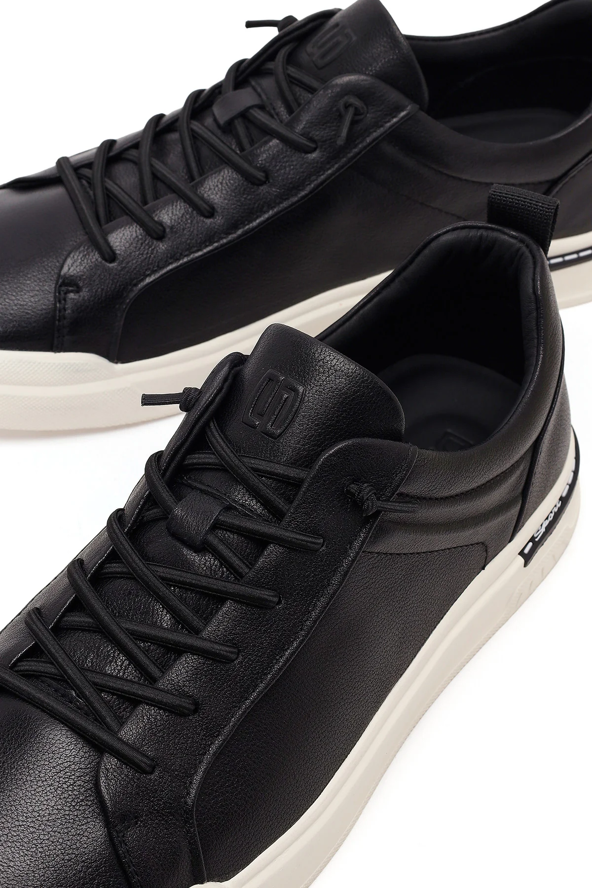 Erkek Siyah Bağcıklı Deri Sneaker - Image 11