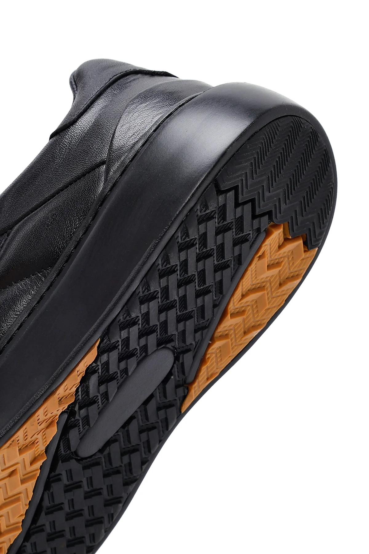 Erkek Siyah Bağcıklı Kalın Tabanlı Baskılı Deri Sneaker - Image 11
