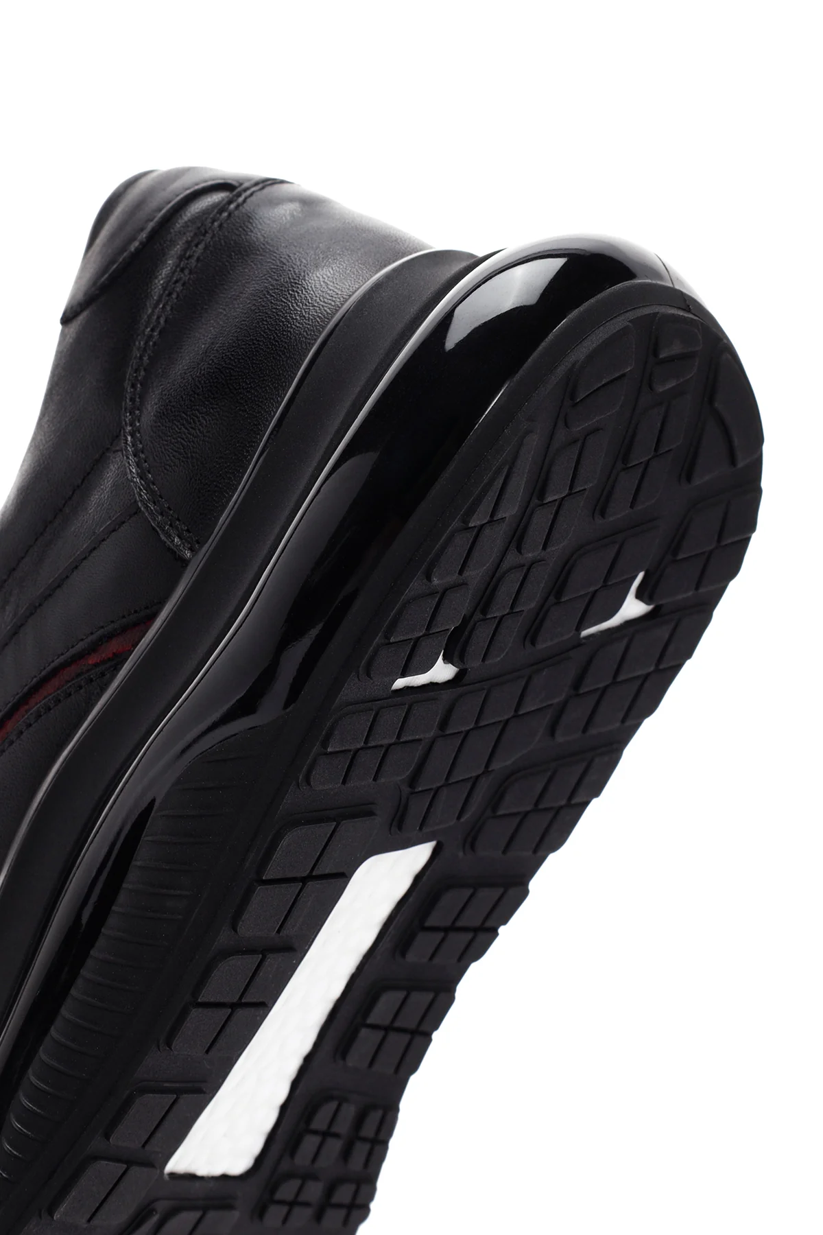 Erkek Siyah Bağcıklı Kalın Tabanlı Deri Casual Sneaker - Image 9