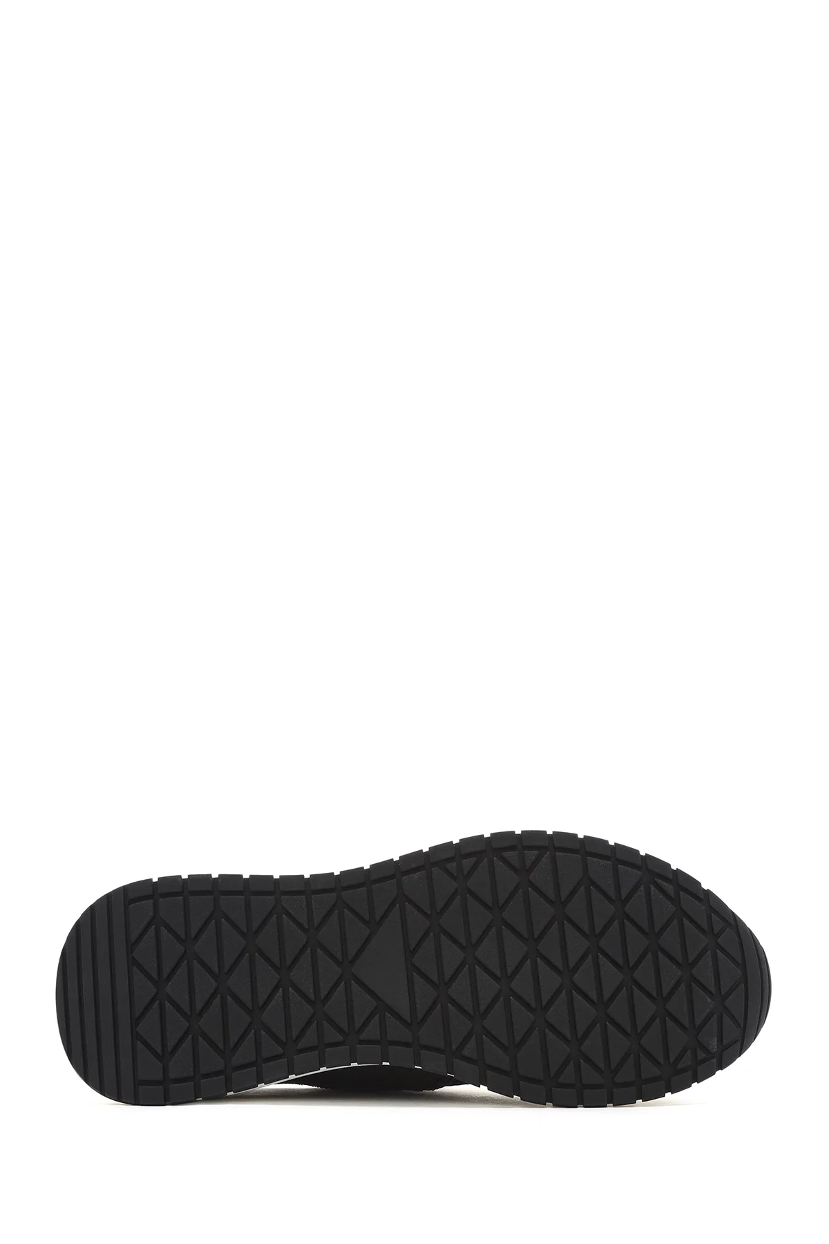 Erkek Siyah Bağcıklı Kalın Tabanlı Deri Casual Sneaker - Image 4