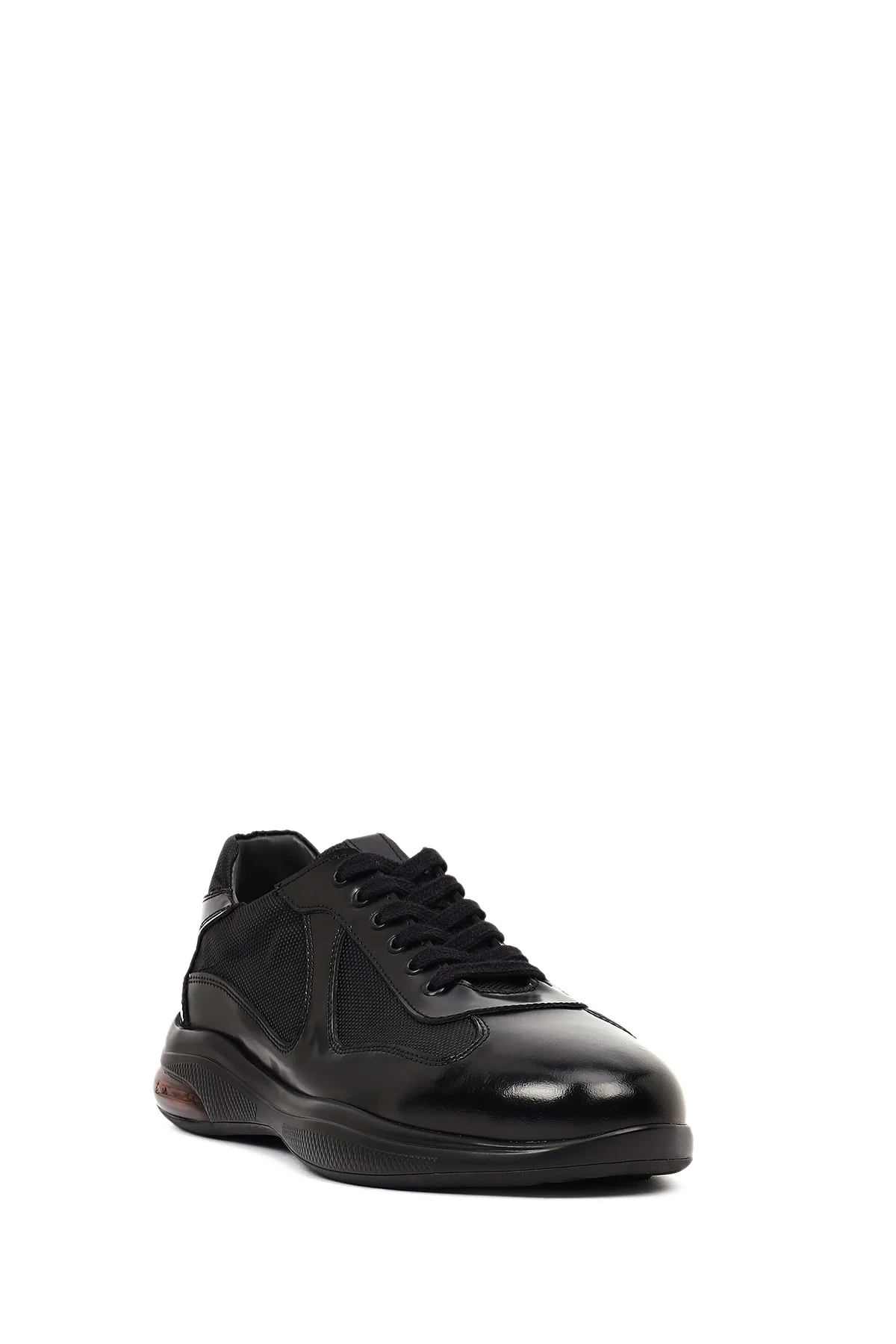 Erkek Siyah Bağcıklı Kalın Tabanlı Deri Casual Sneaker - Image 6