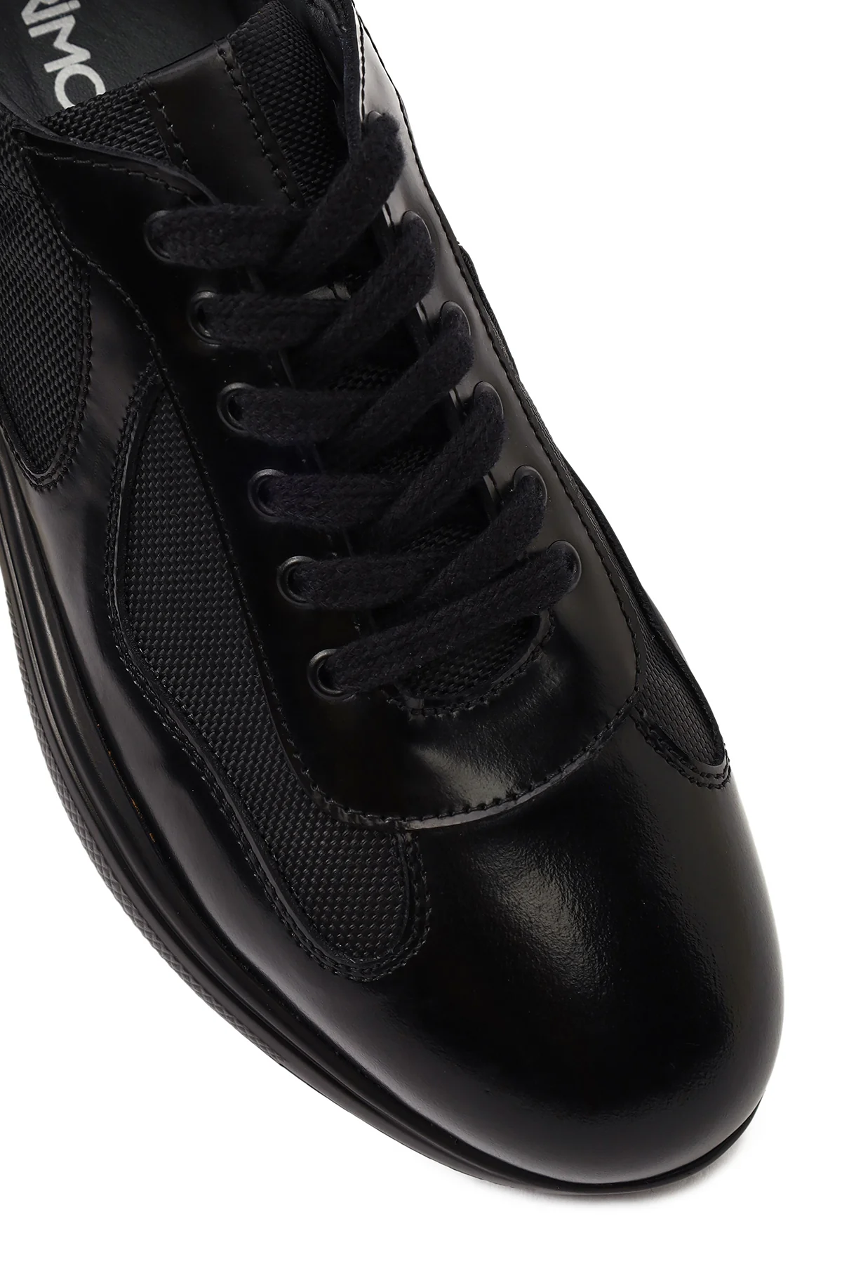Erkek Siyah Bağcıklı Kalın Tabanlı Deri Casual Sneaker - Image 9