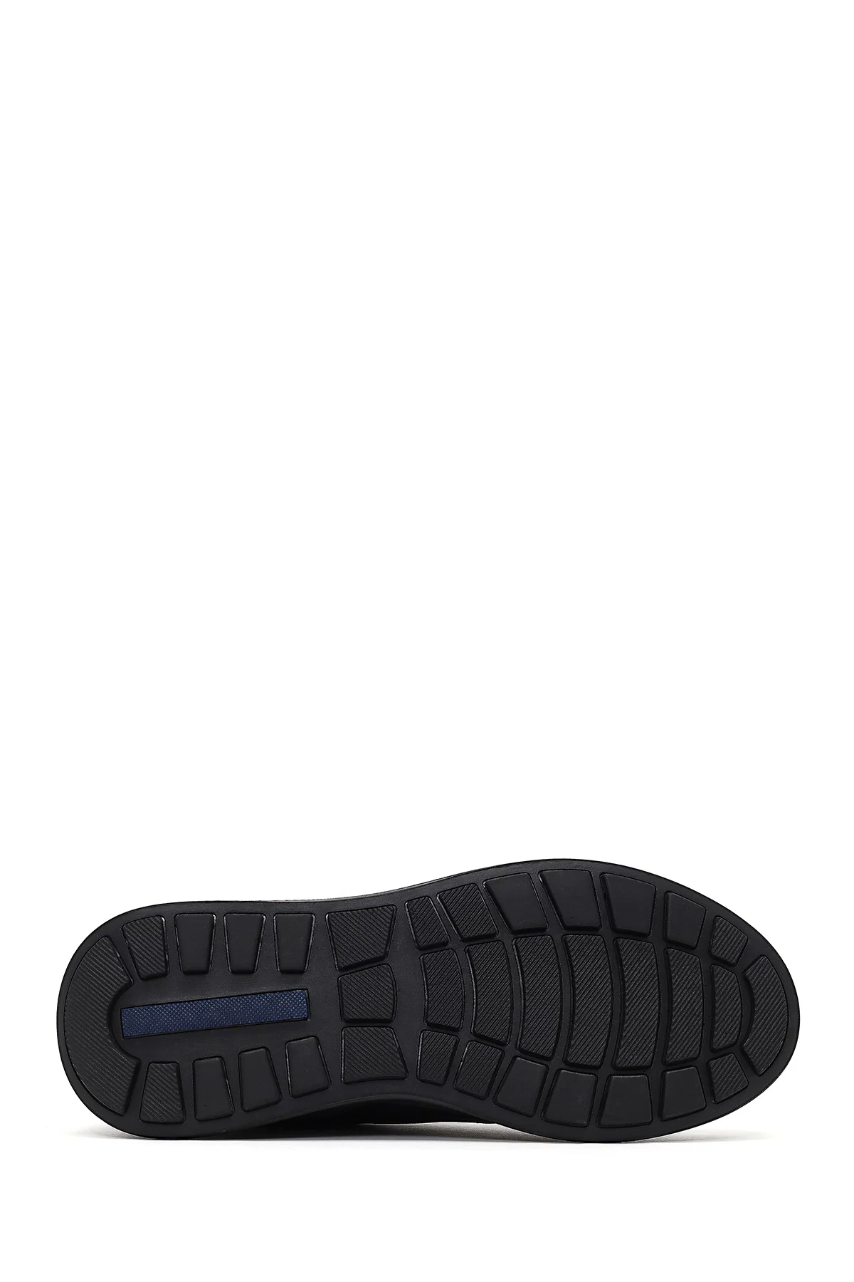 Erkek Siyah Bağcıklı Kalın Tabanlı Deri Casual Sneaker - Image 4