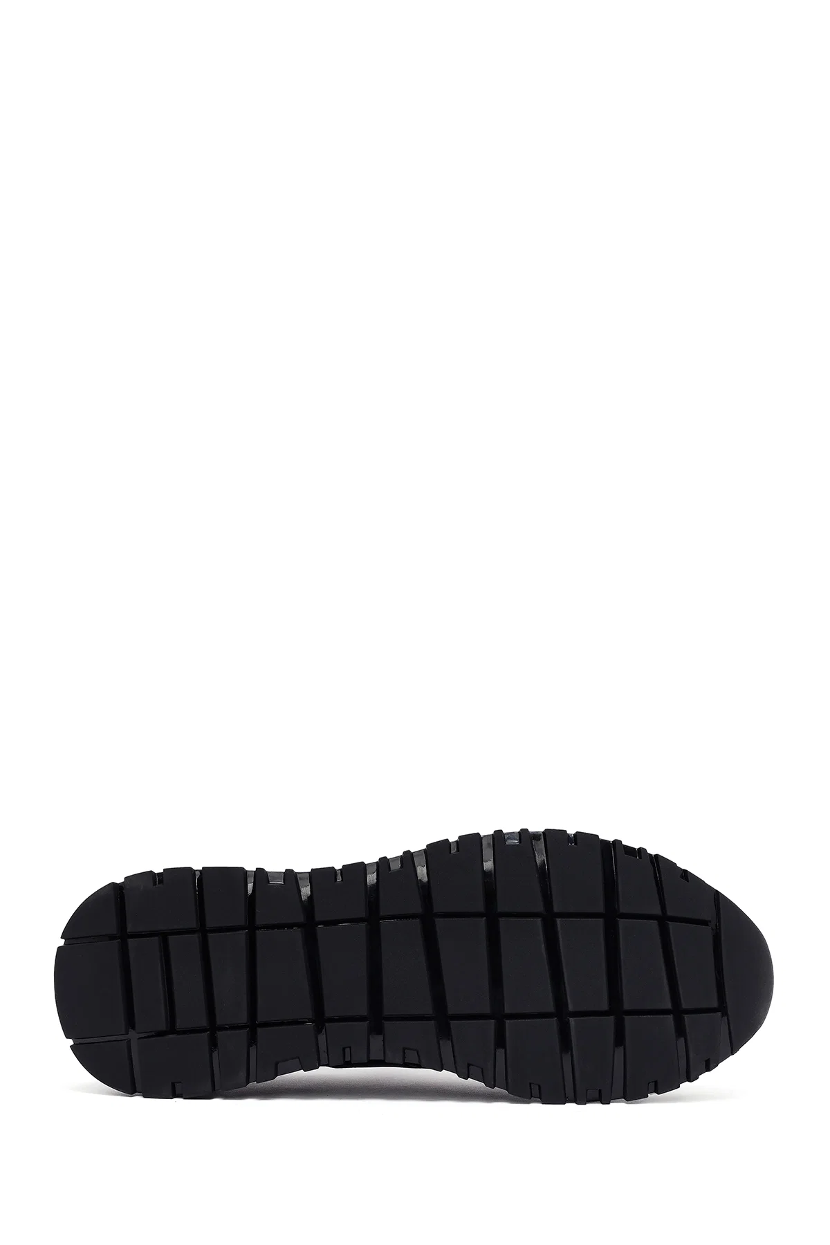 Erkek Siyah Bağcıklı Kalın Tabanlı Deri Casual Sneaker - Image 4