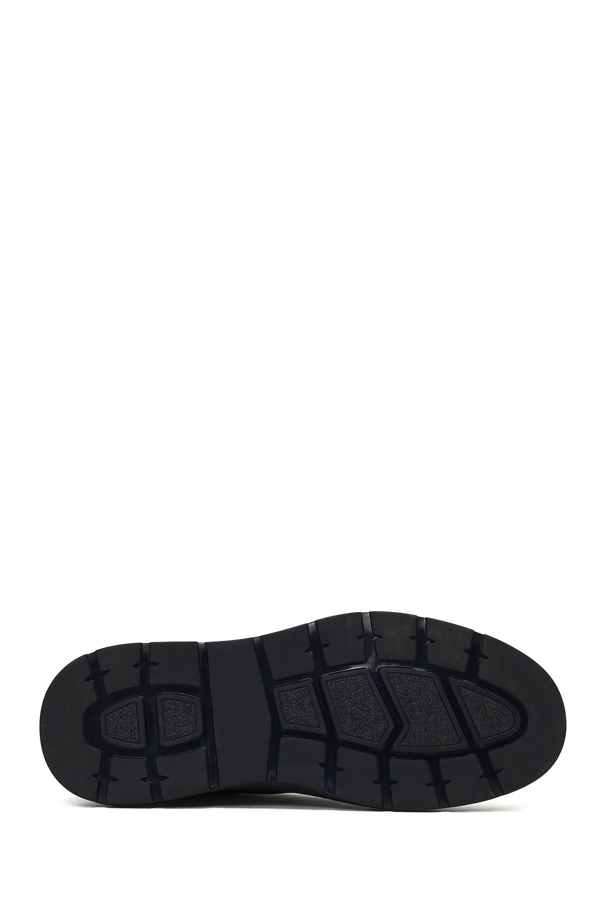 Erkek Siyah Bağcıklı Kalın Tabanlı Deri Casual Sneaker - Image 4