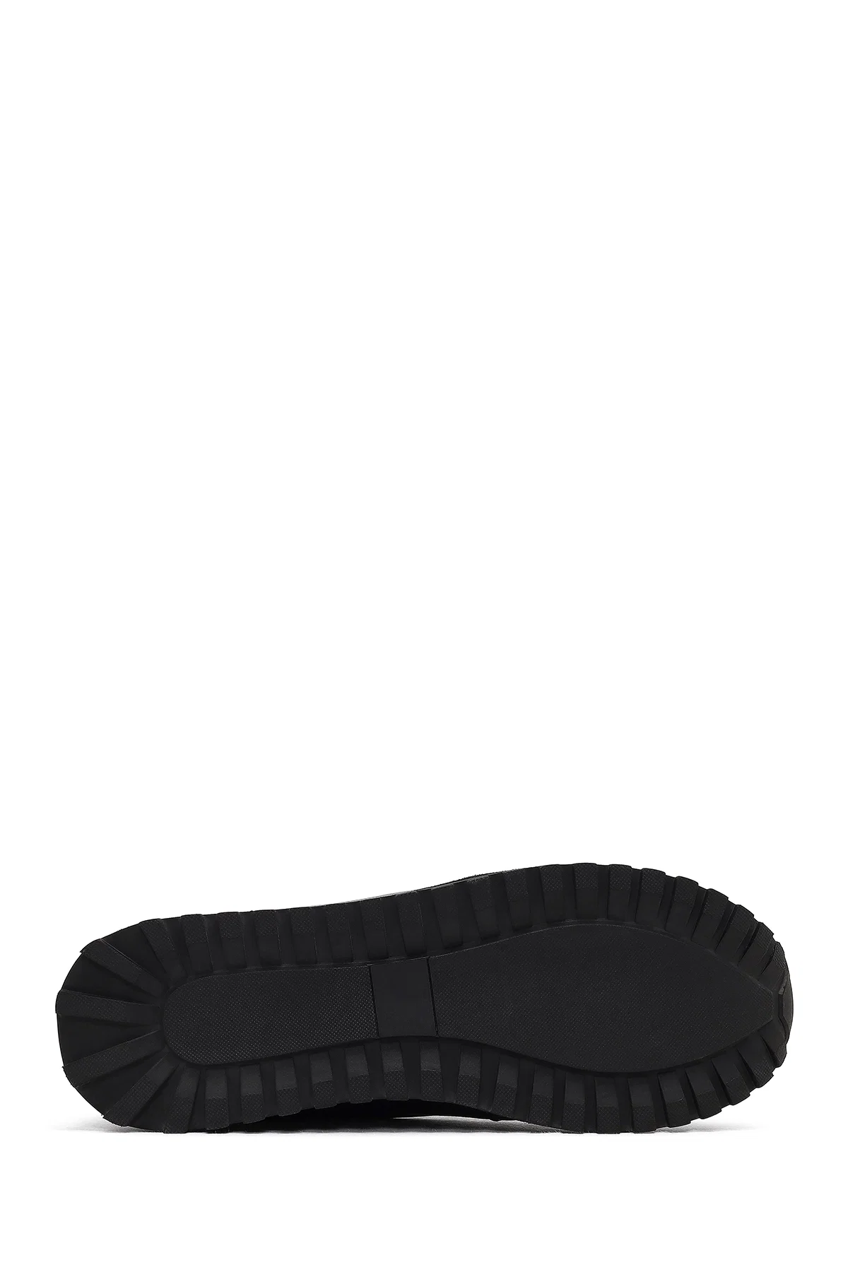 Erkek Siyah Bağcıklı Kalın Tabanlı Deri Casual Sneaker - Image 4