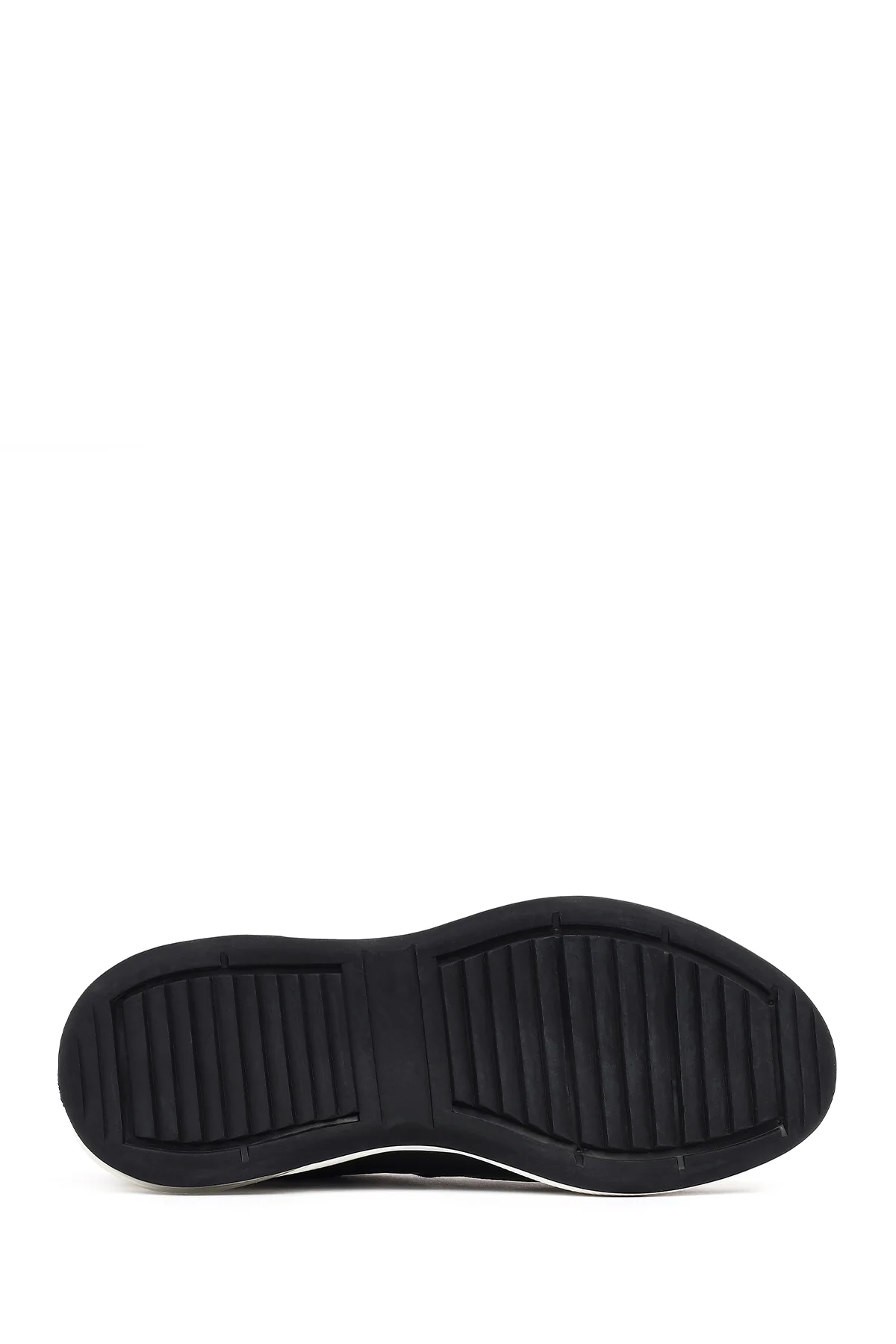 Erkek Siyah Bağcıklı Kalın Tabanlı Deri Casual Sneaker - Image 5