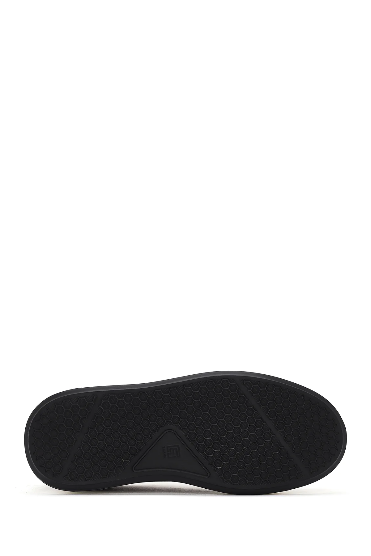 Erkek Siyah Bağcıklı Kalın Tabanlı Deri Sneaker - Image 4