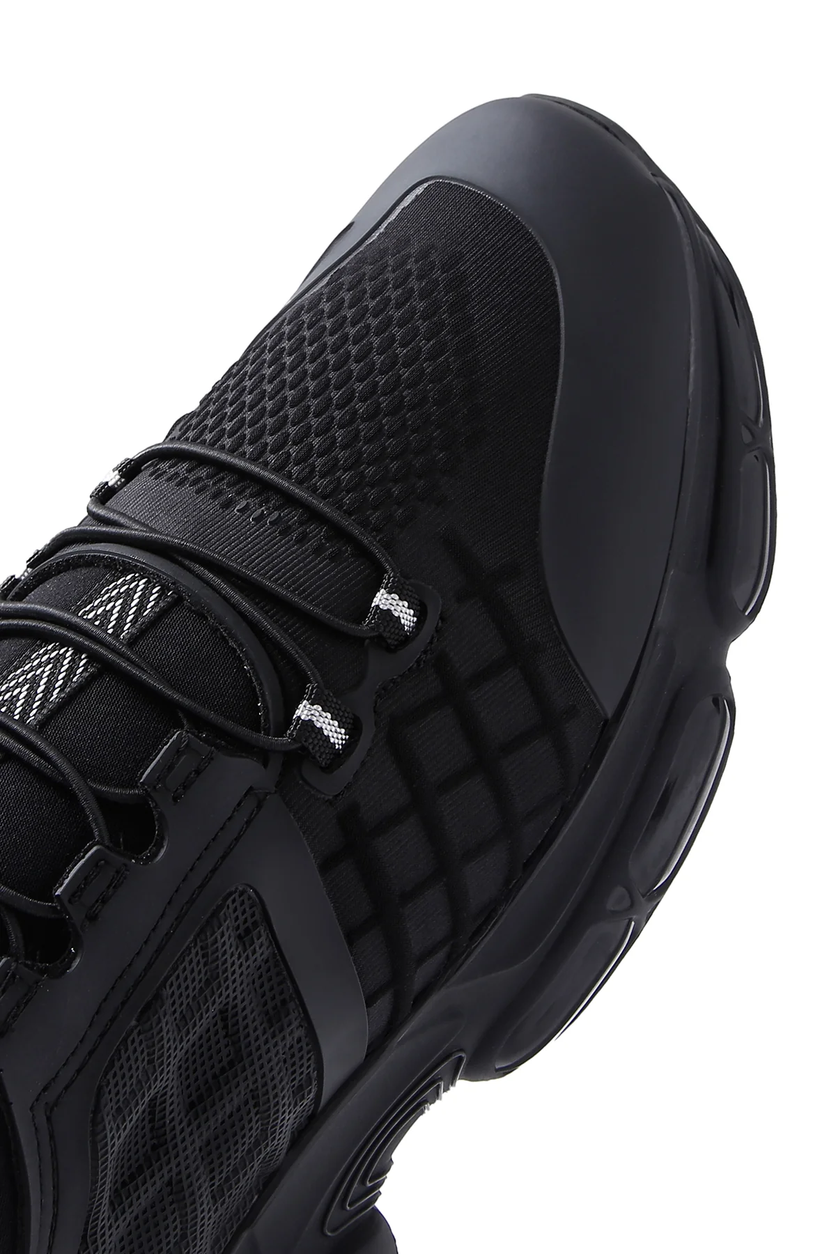 Erkek Siyah Bağcıklı Kalın Tabanlı Deri Sneaker - Image 10
