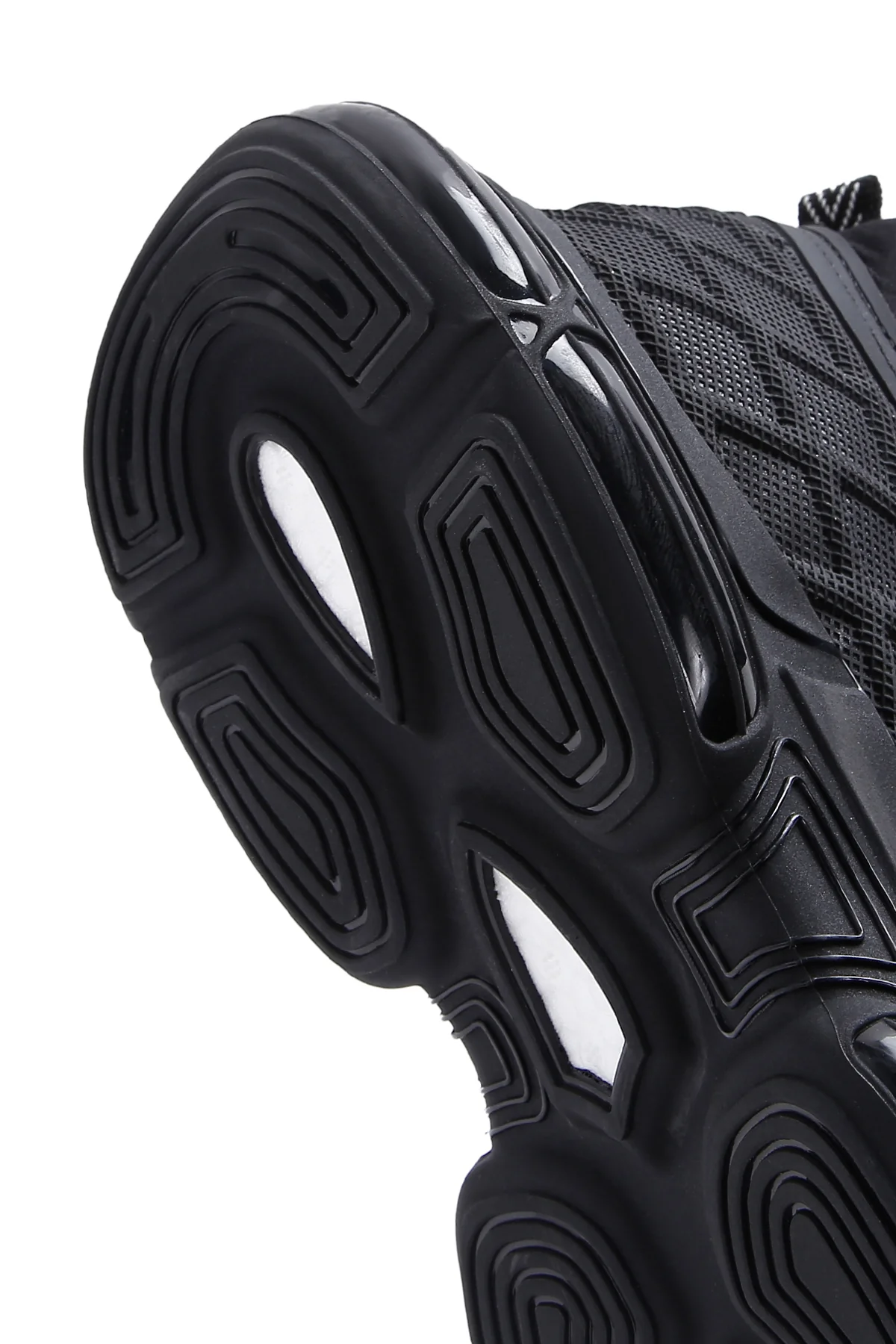 Erkek Siyah Bağcıklı Kalın Tabanlı Deri Sneaker - Image 8