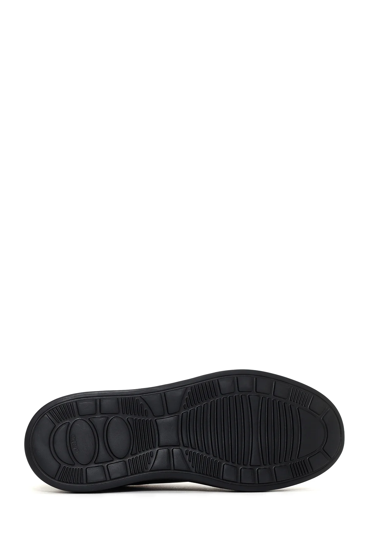 Erkek Siyah Bağcıklı Kalın Tabanlı Deri Sneaker - Image 4