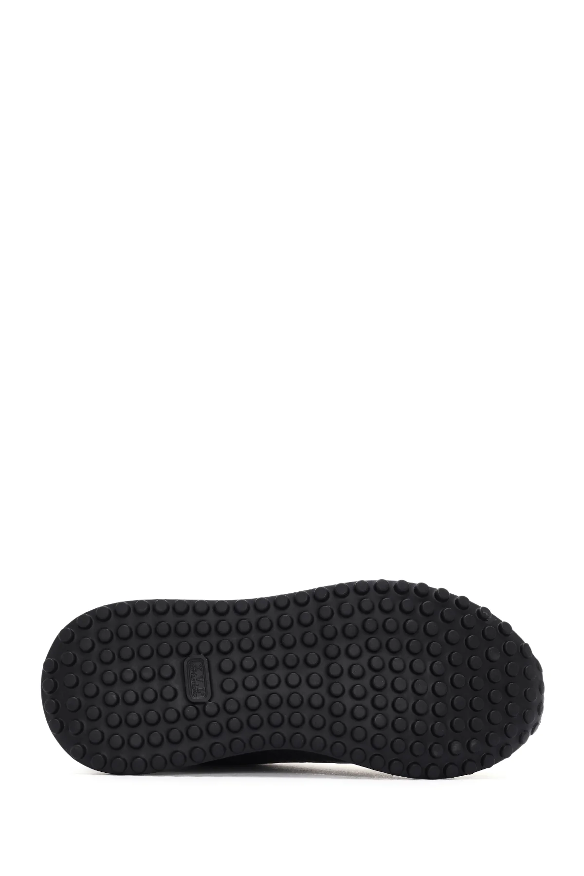 Erkek Siyah Bağcıklı Kalın Tabanlı Deri Sneaker - Image 4